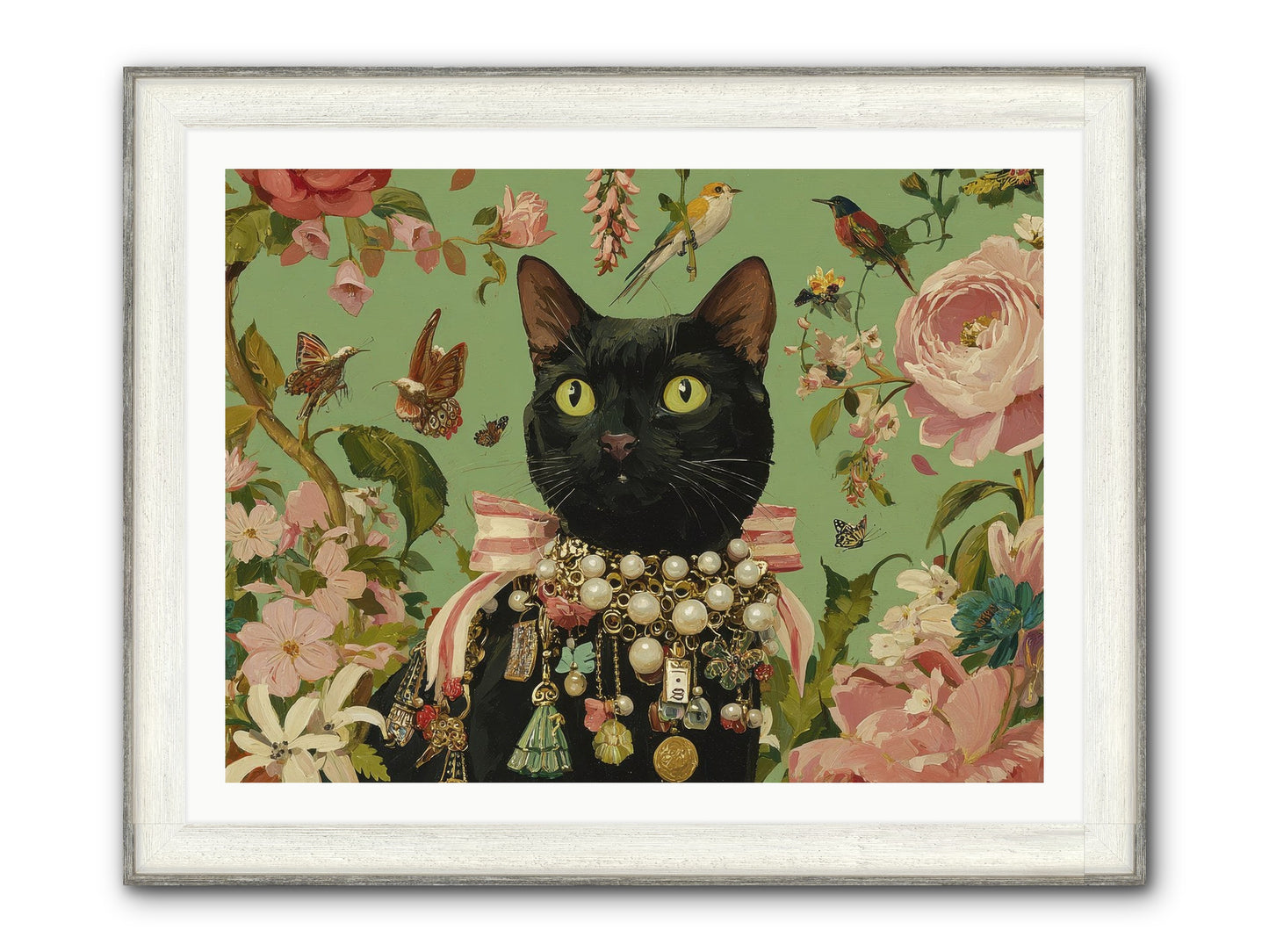Daisy Whispers Framed Print - Driftwood White 40x30