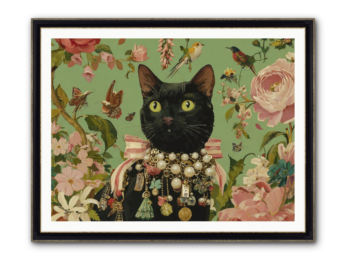 Daisy Whispers Framed Print - Black & Gold 48x36