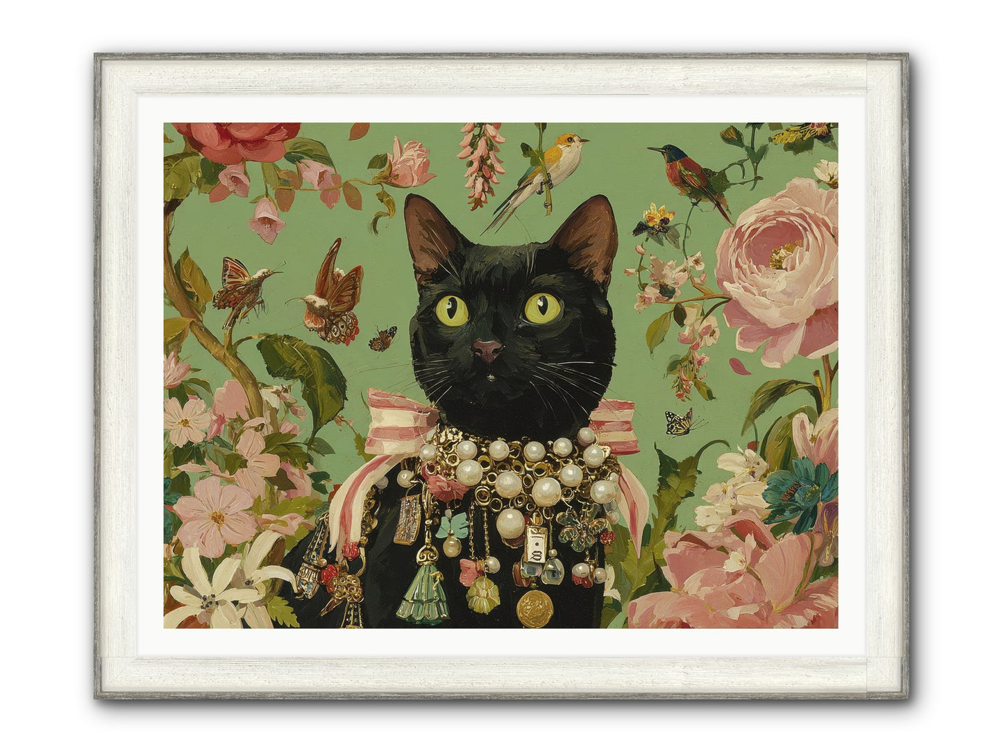 Daisy Whispers Framed Print - Driftwood White 48x36
