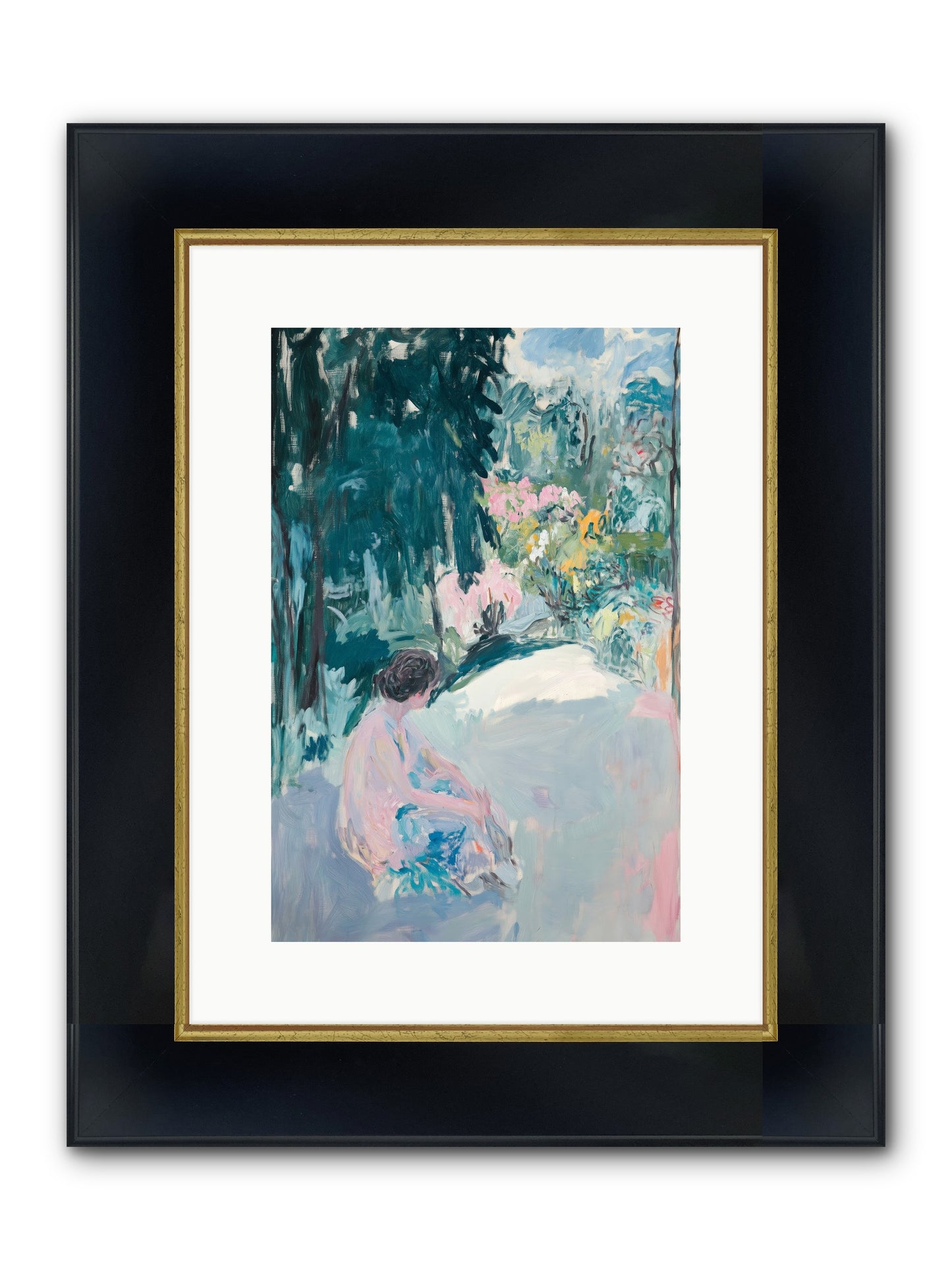 Dalliance Framed Print - Wide Black w/Gold 10x15