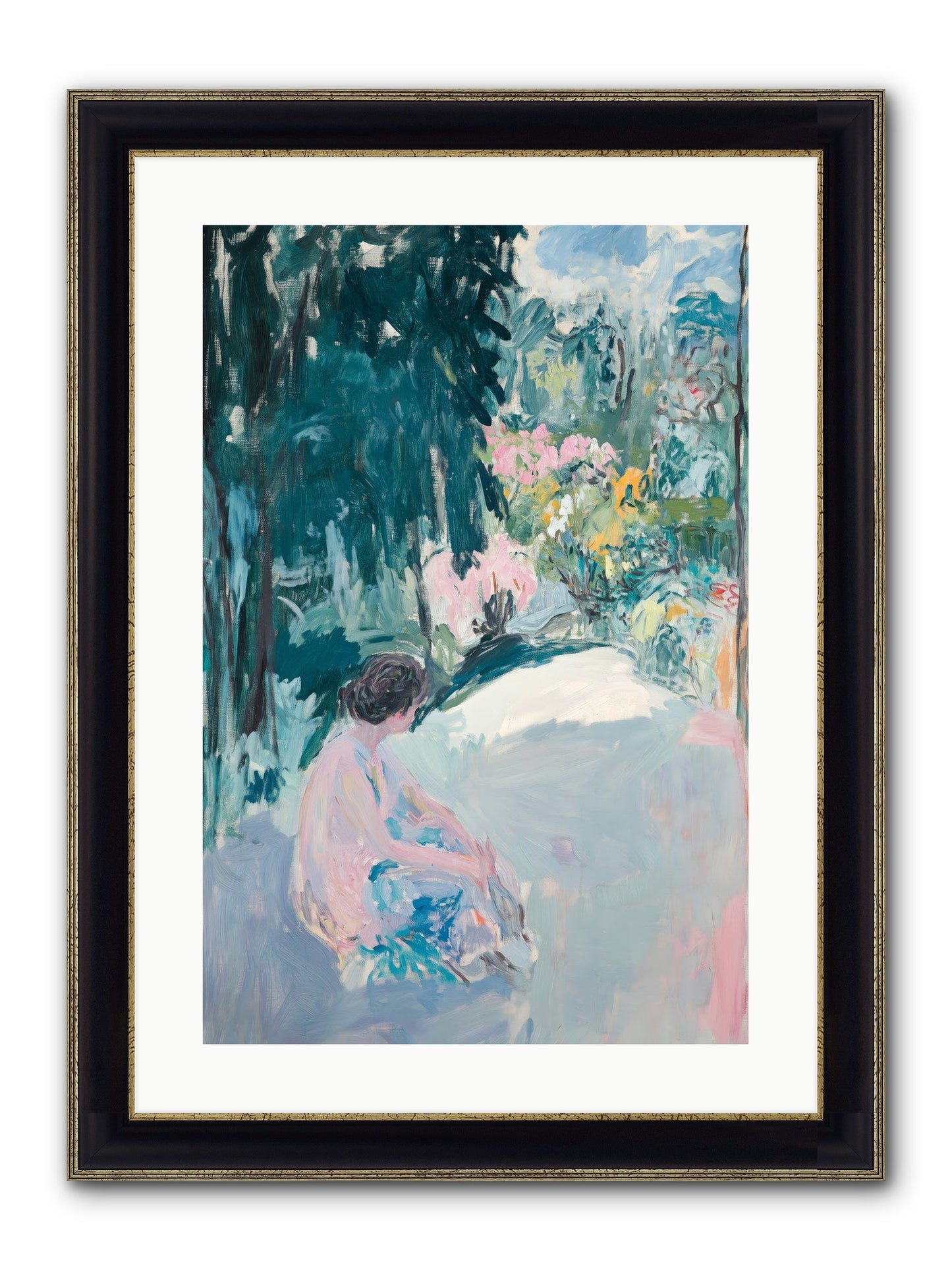 Dalliance Framed Print - Black & Gold 16x24
