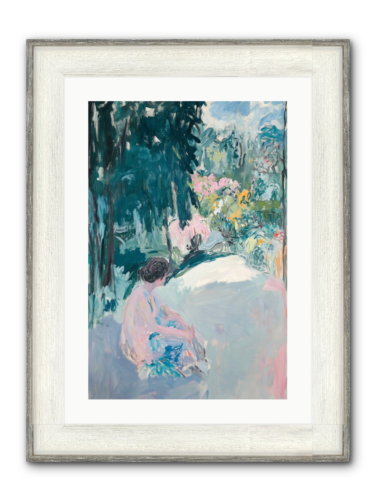 Dalliance Framed Print - Driftwood White 16x24