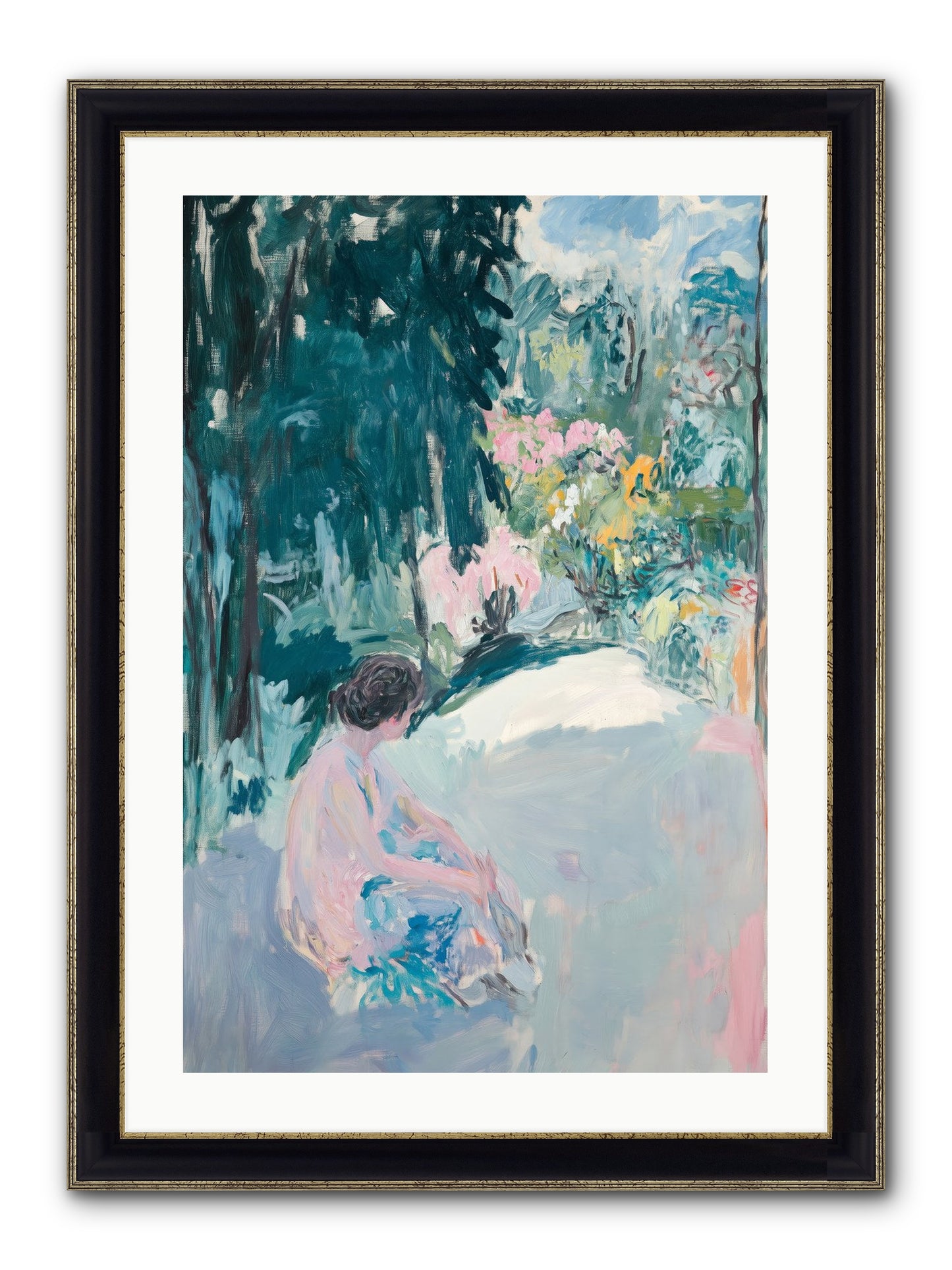Dalliance Framed Print - Black & Gold 20x30