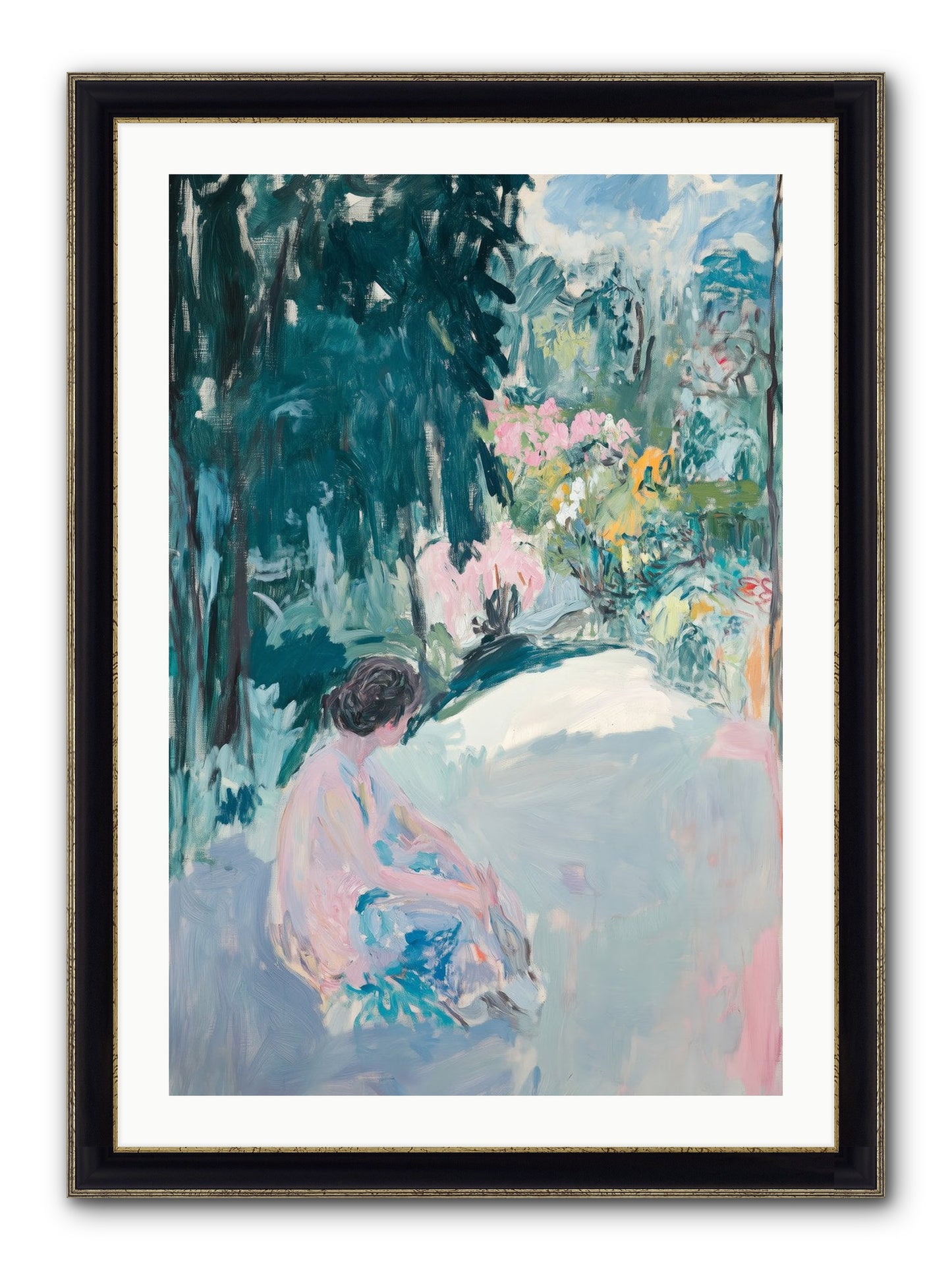 Dalliance Framed Print - Black & Gold 24x36