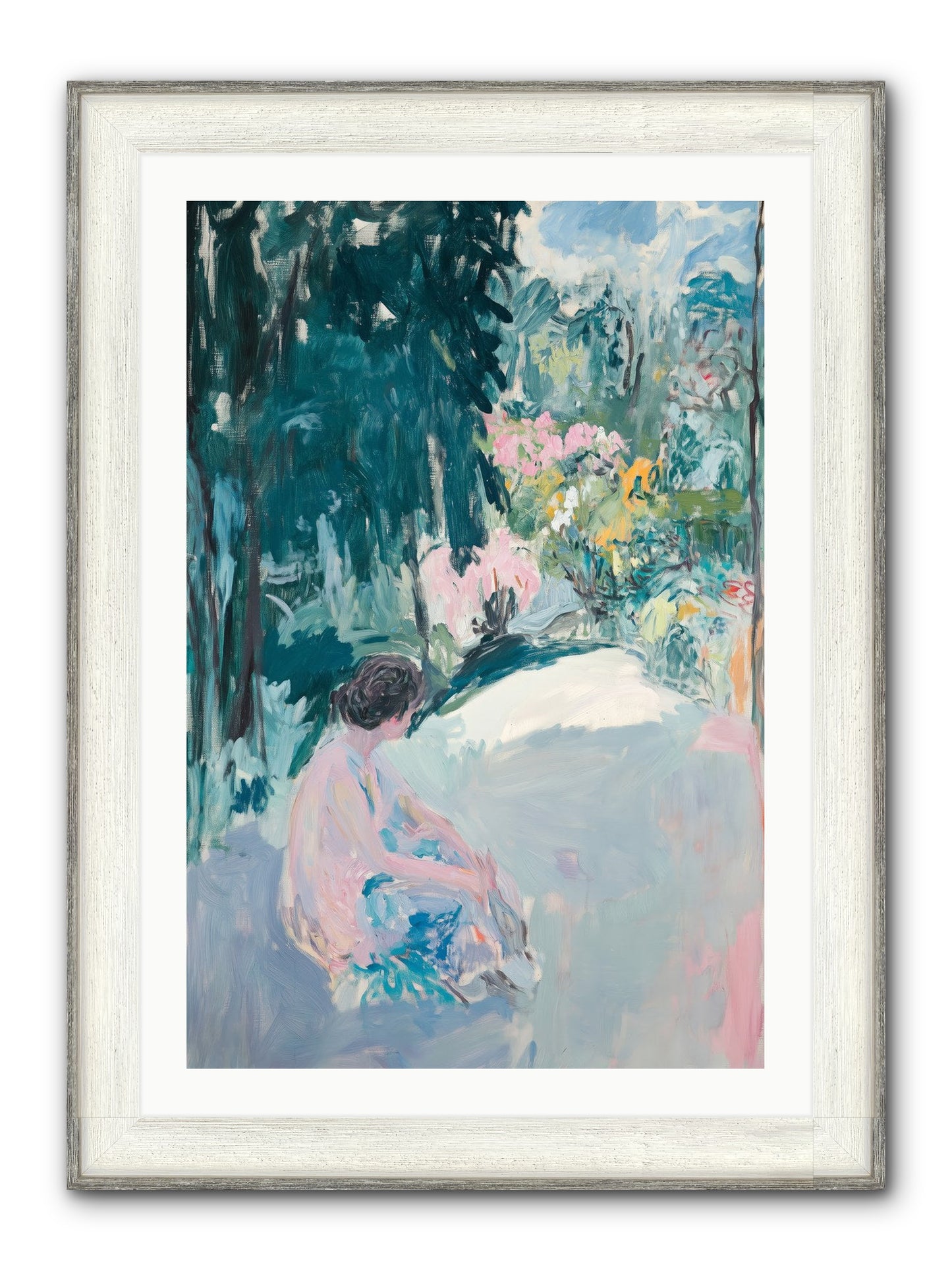 Dalliance Framed Print - Driftwood White 24x36