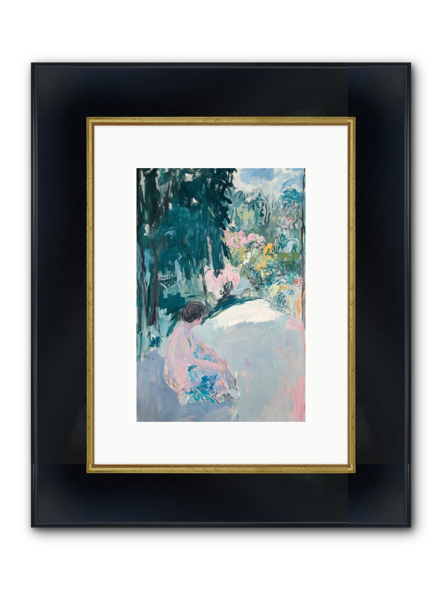 Dalliance Framed Print - Wide Black w/Gold 8x12