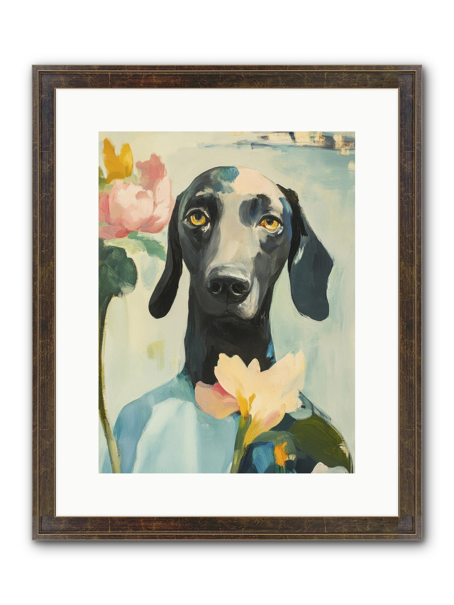 Dame Rosebud Framed Print - Slimwoods Black/Gold 12x16