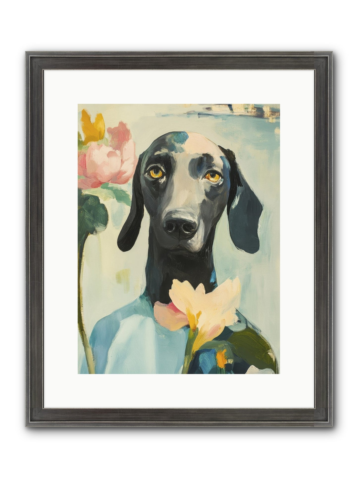Dame Rosebud Framed Print - Slimwoods Black/Silver 12x16