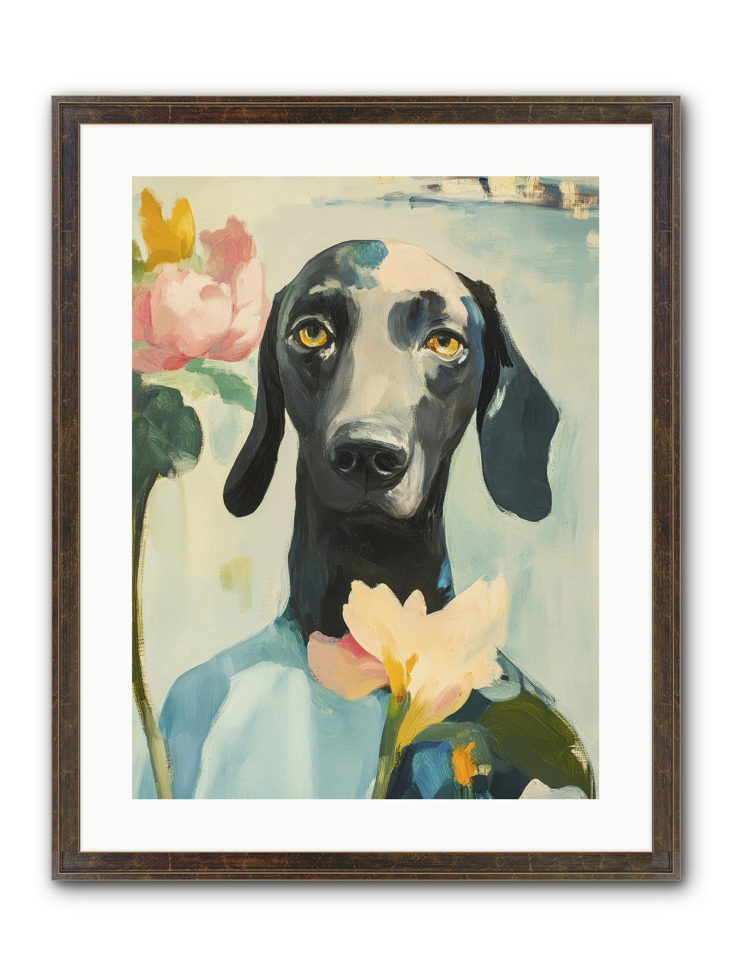 Dame Rosebud Framed Print - Slimwoods Black/Gold 18x24