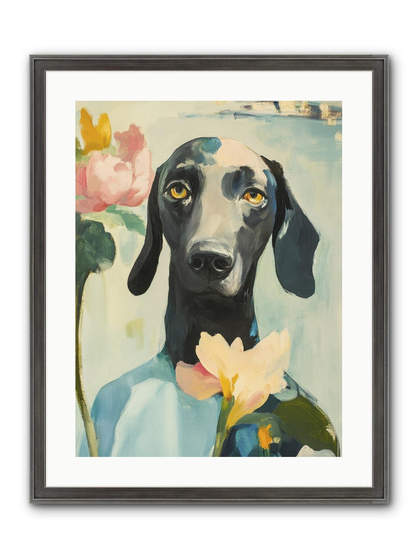 Dame Rosebud Framed Print - Slimwoods Black/Silver 18x24