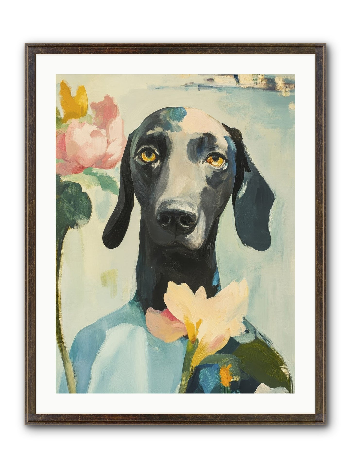Dame Rosebud Framed Print - Slimwoods Black/Gold 24x32