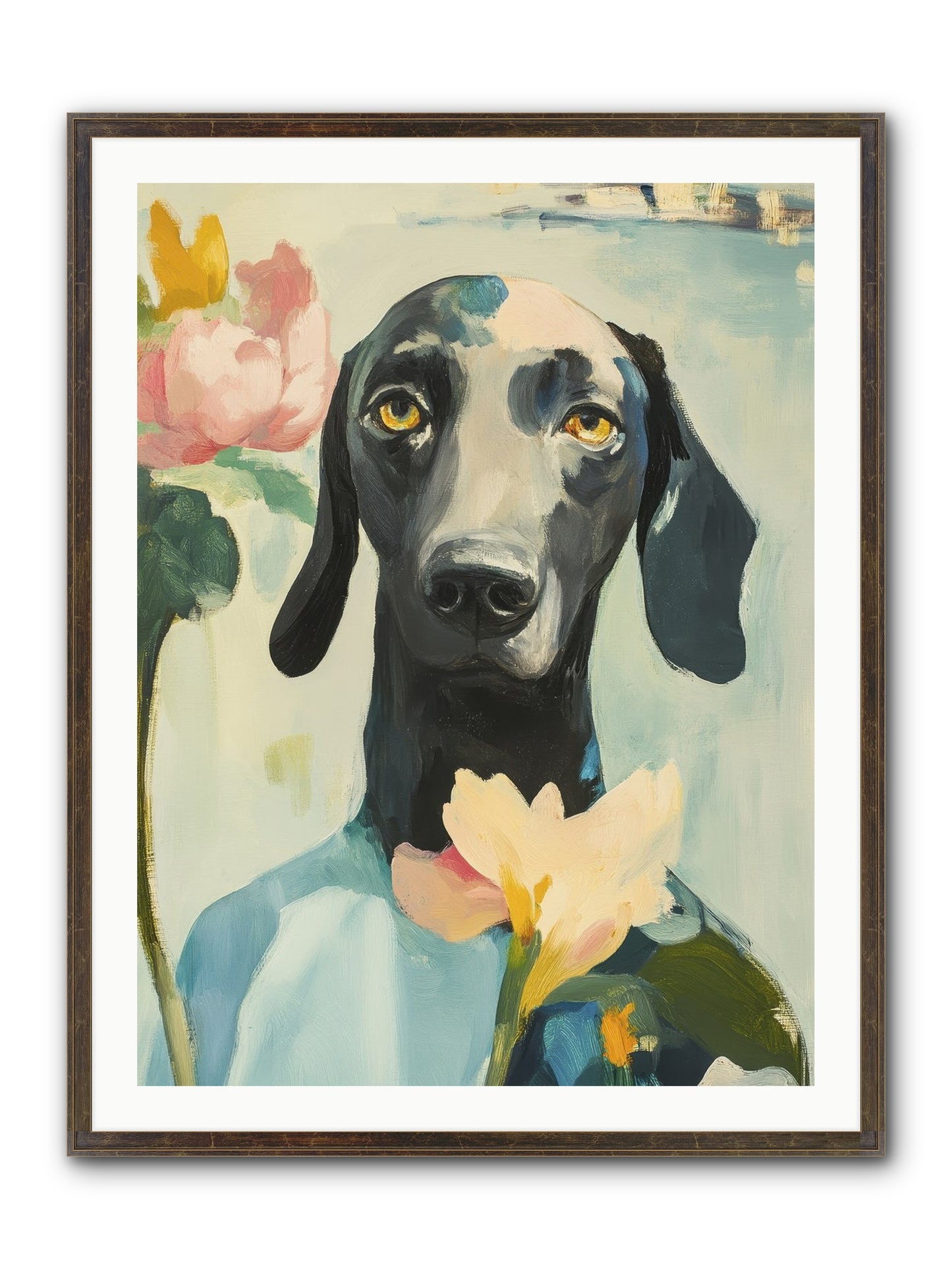 Dame Rosebud Framed Print - Slimwoods Black/Gold 30x40
