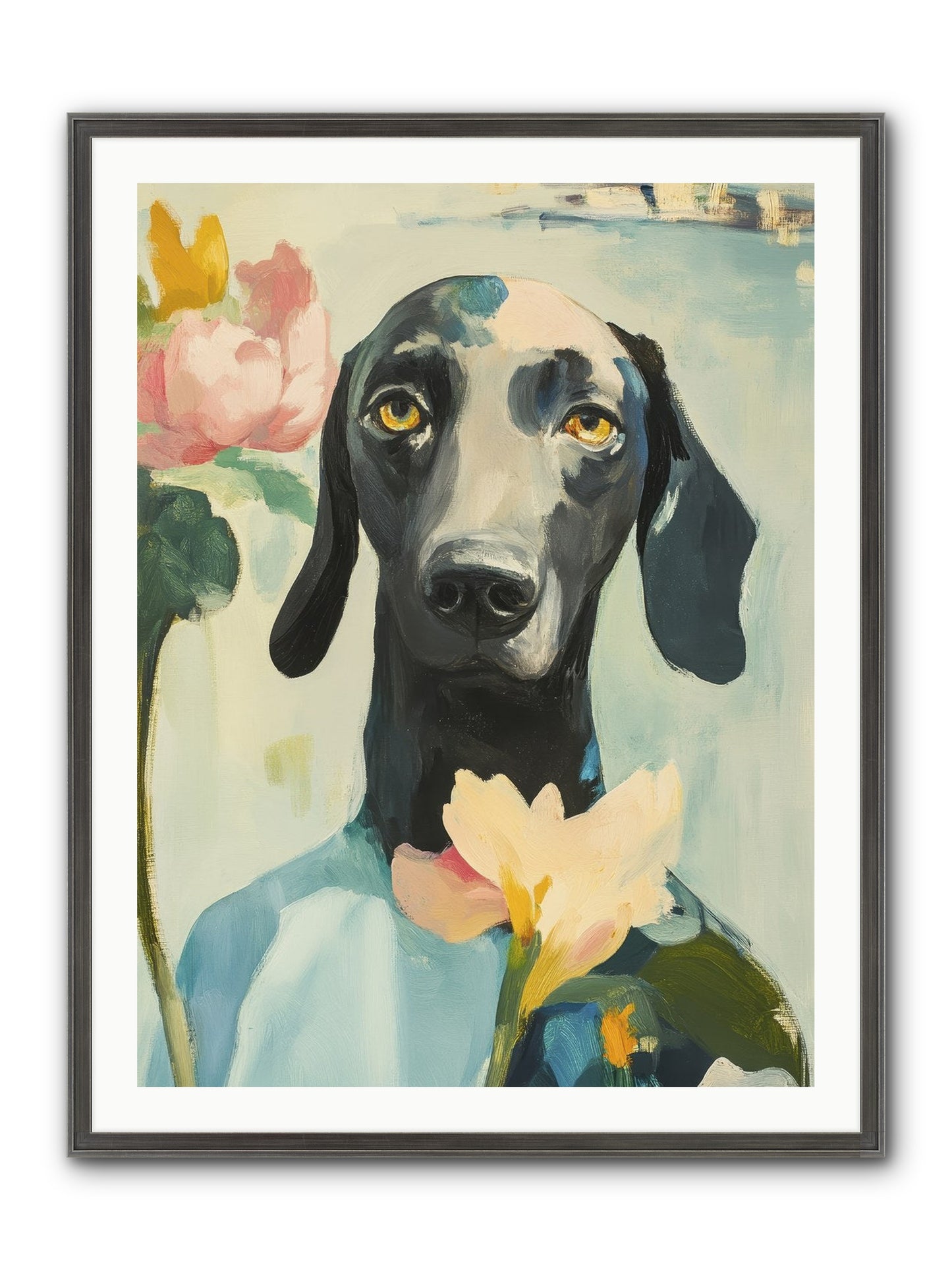 Dame Rosebud Framed Print - Slimwoods Black/Silver 30x40