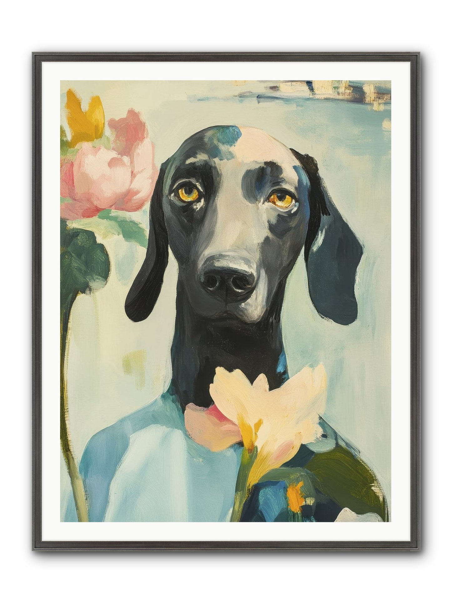 Dame Rosebud Framed Print - Slimwoods Black/Silver 36x48