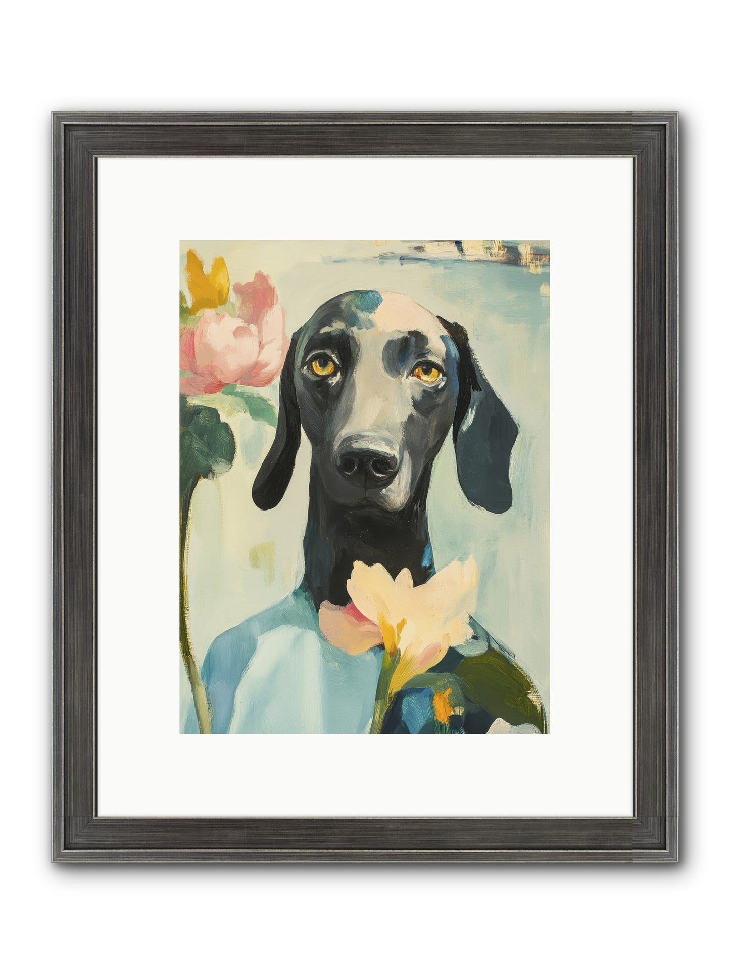 Dame Rosebud Framed Print - Slimwoods Black/Silver 9x12