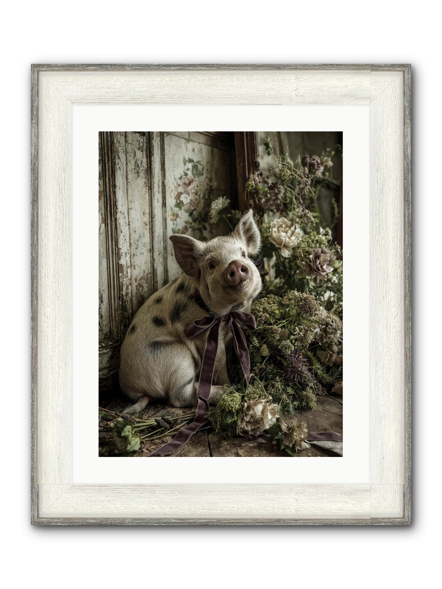 Damsel Framed Print - Driftwood White 18x24