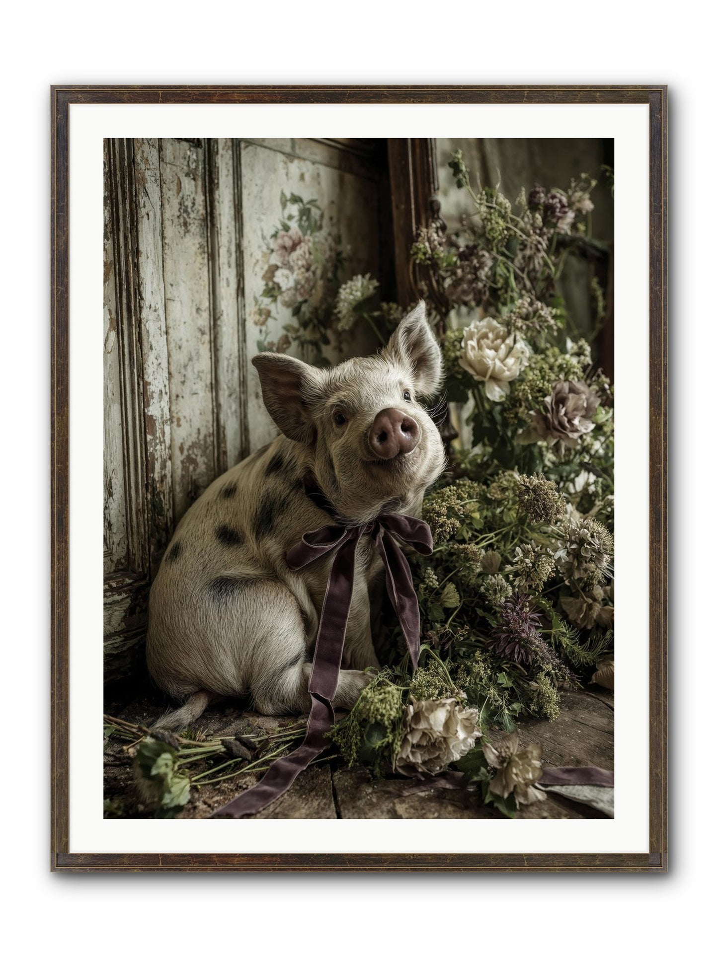Damsel Framed Print - Slimwoods Black/Gold 30x40