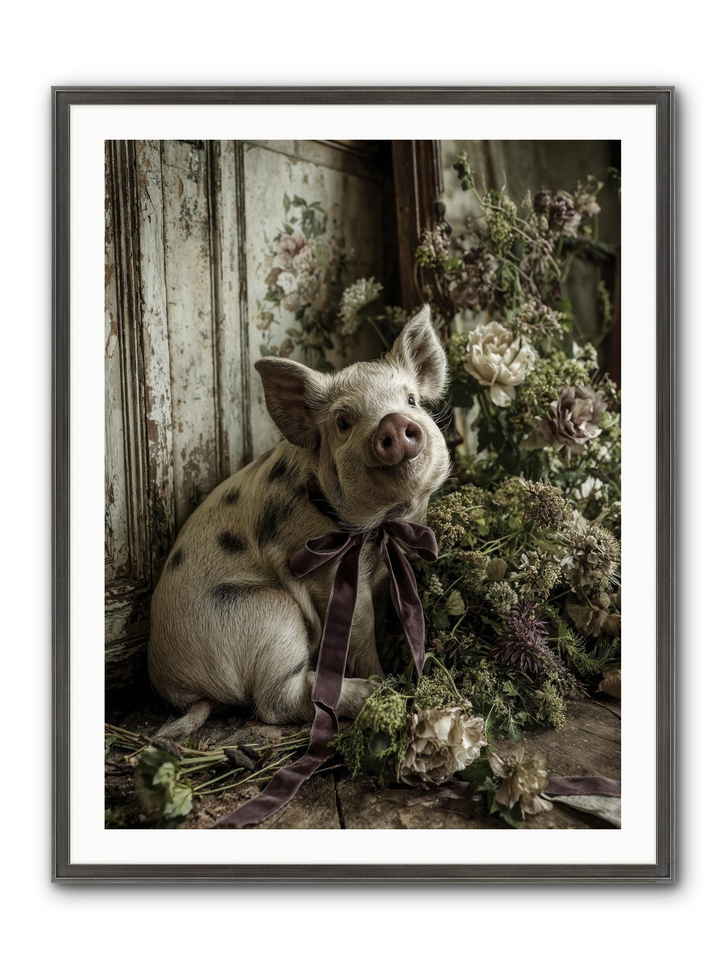 Damsel Framed Print - Slimwoods Black/Silver 30x40