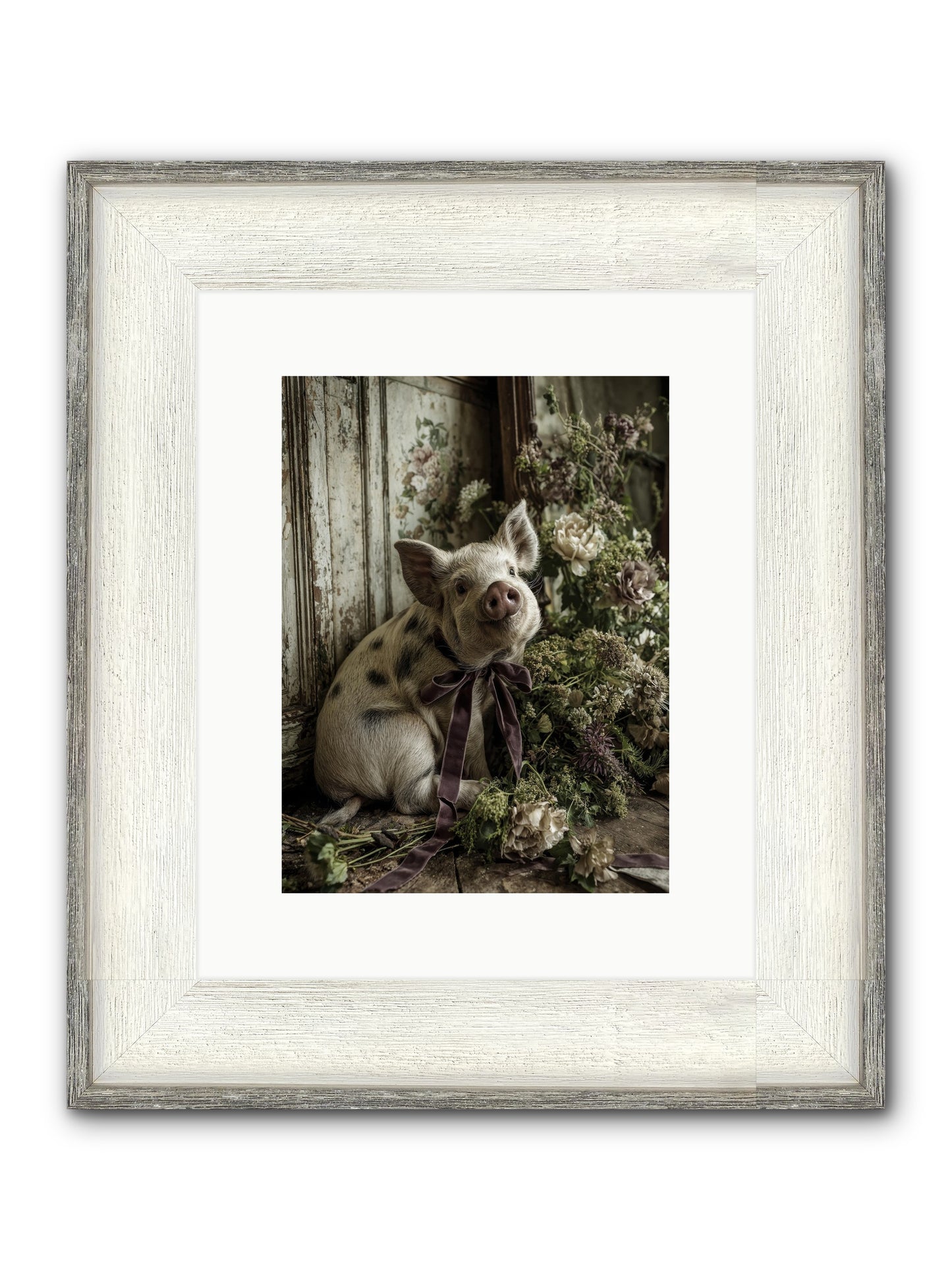 Damsel Framed Print - Driftwood White 9x12