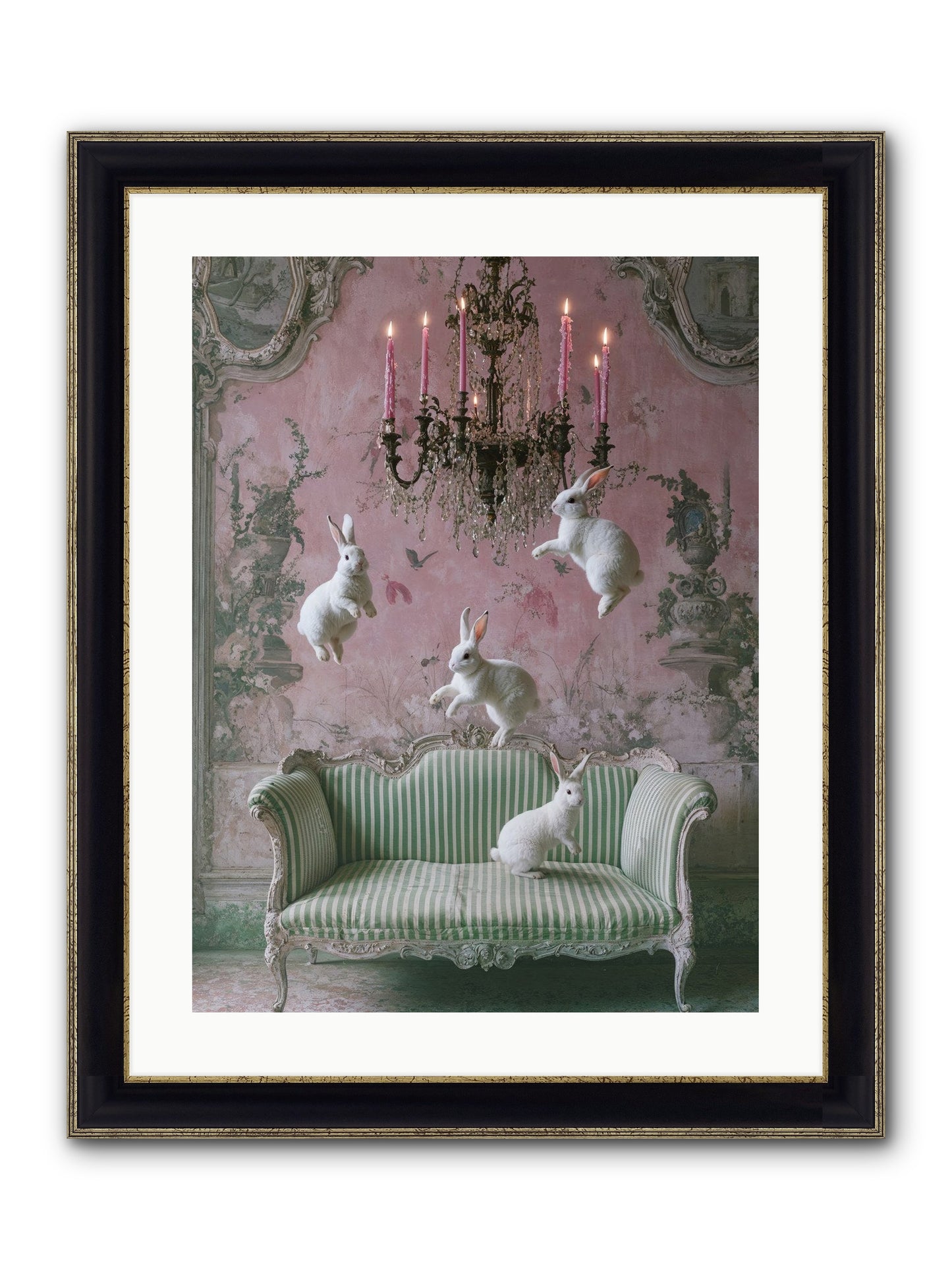 Dance Of Untamed Grace Framed Print - Black & Gold 18x24
