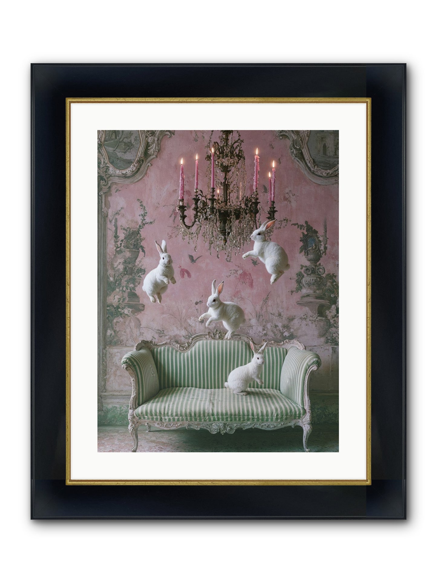 Dance Of Untamed Grace Framed Print - Wide Black w/Gold 18x24