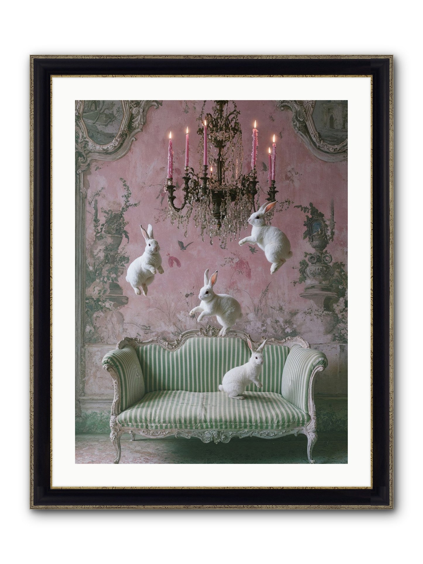 Dance Of Untamed Grace Framed Print - Black & Gold 24x32