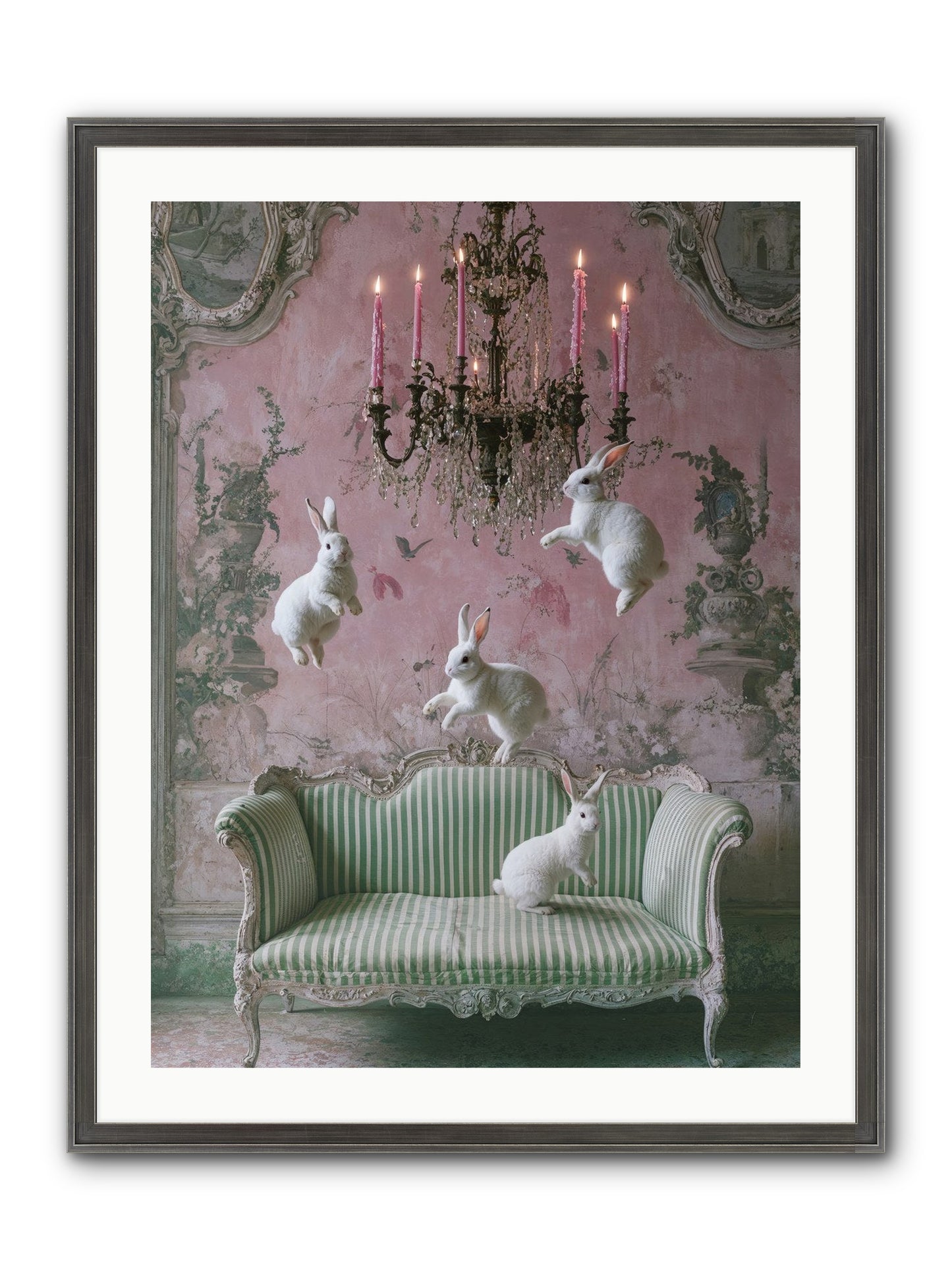 Dance Of Untamed Grace Framed Print - Slimwoods Black/Silver 24x32