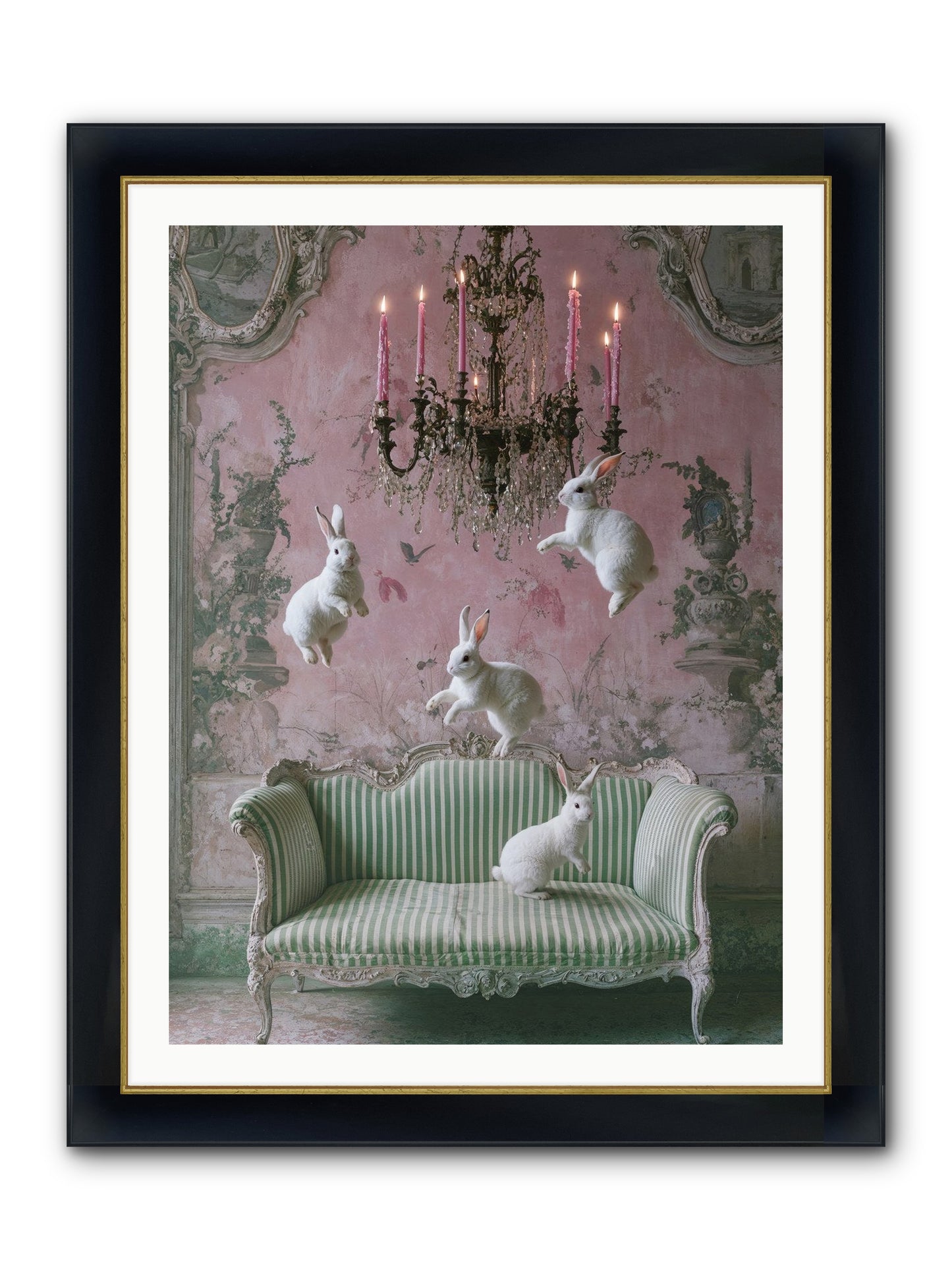 Dance Of Untamed Grace Framed Print - Wide Black w/Gold 30x40