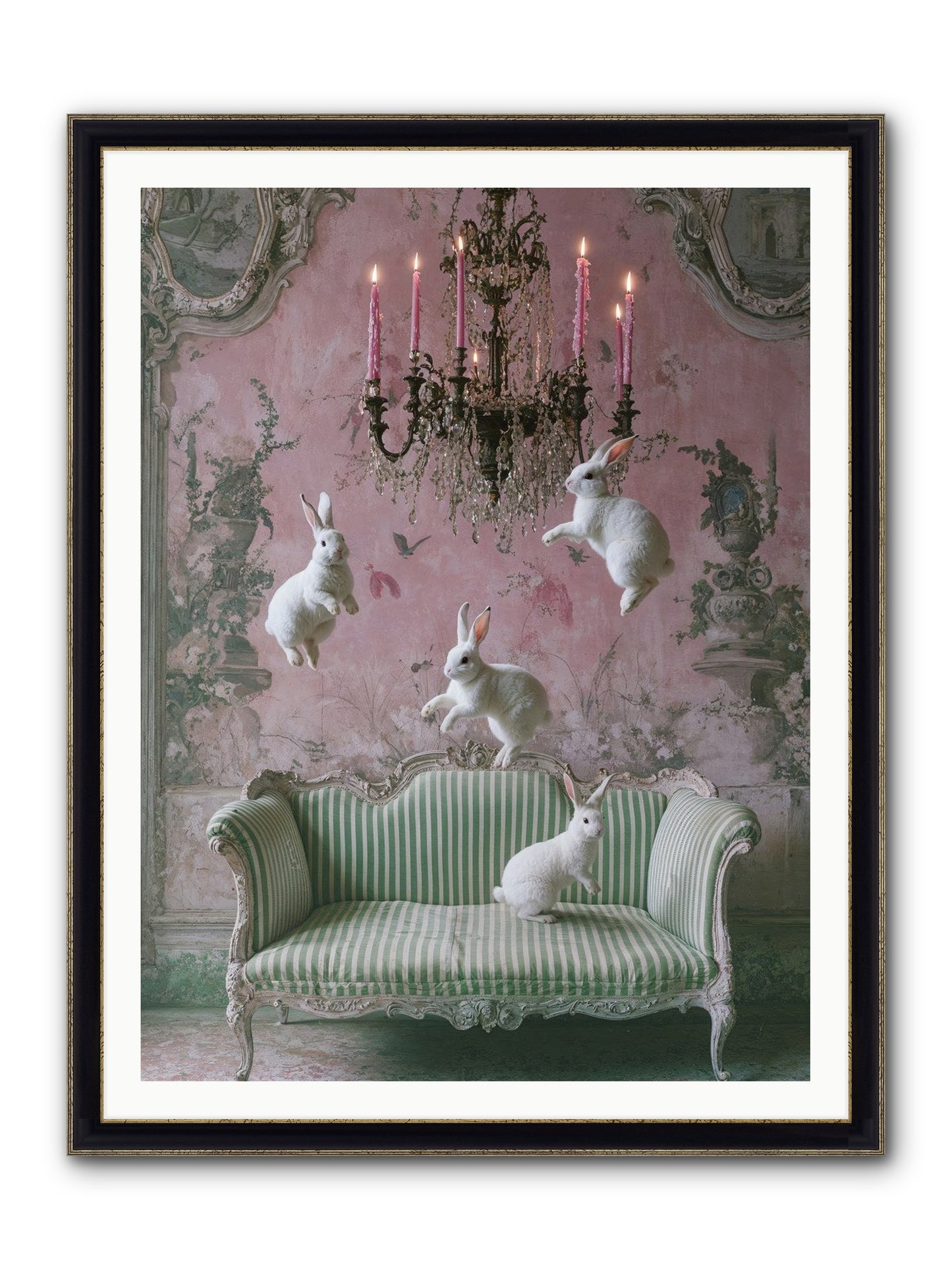 Dance Of Untamed Grace Framed Print - Black & Gold 36x48