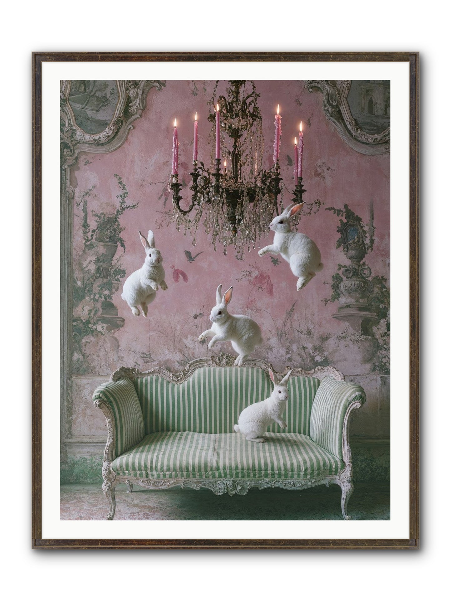 Dance Of Untamed Grace Framed Print - Slimwoods Black/Gold 36x48