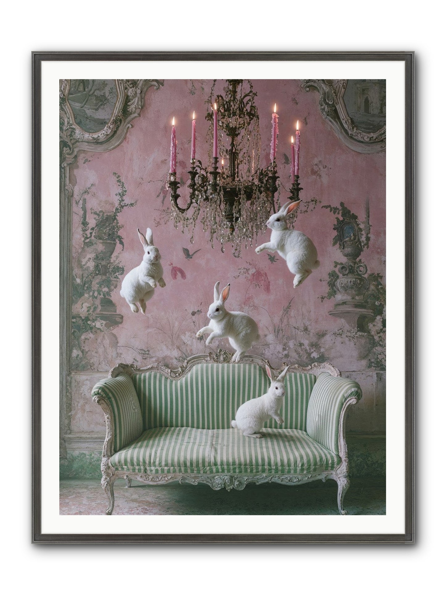 Dance Of Untamed Grace Framed Print - Slimwoods Black/Silver 36x48