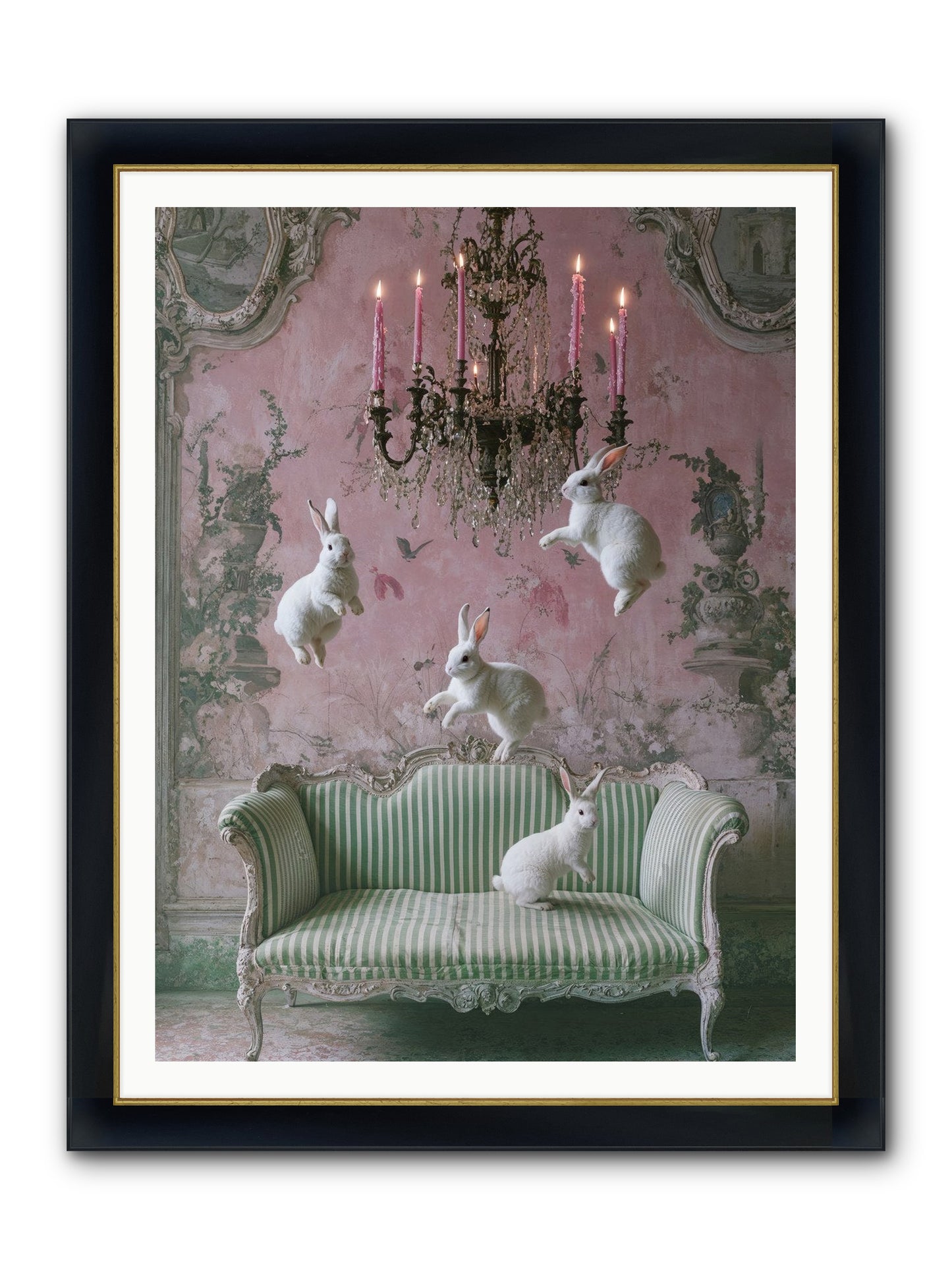Dance Of Untamed Grace Framed Print - Wide Black w/Gold 36x48