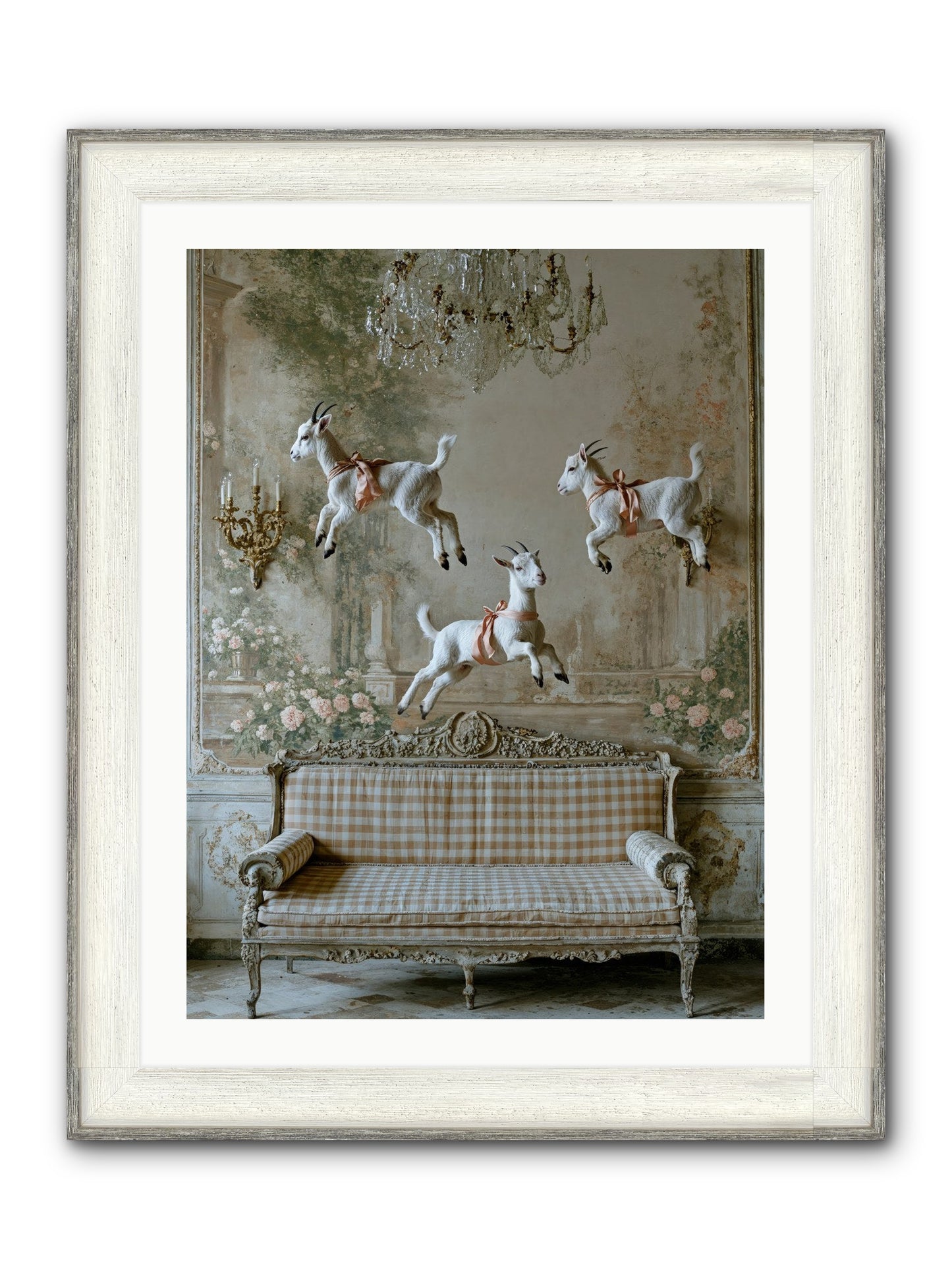 Dance Of Wild Hearts Framed Print - Driftwood White 24x32
