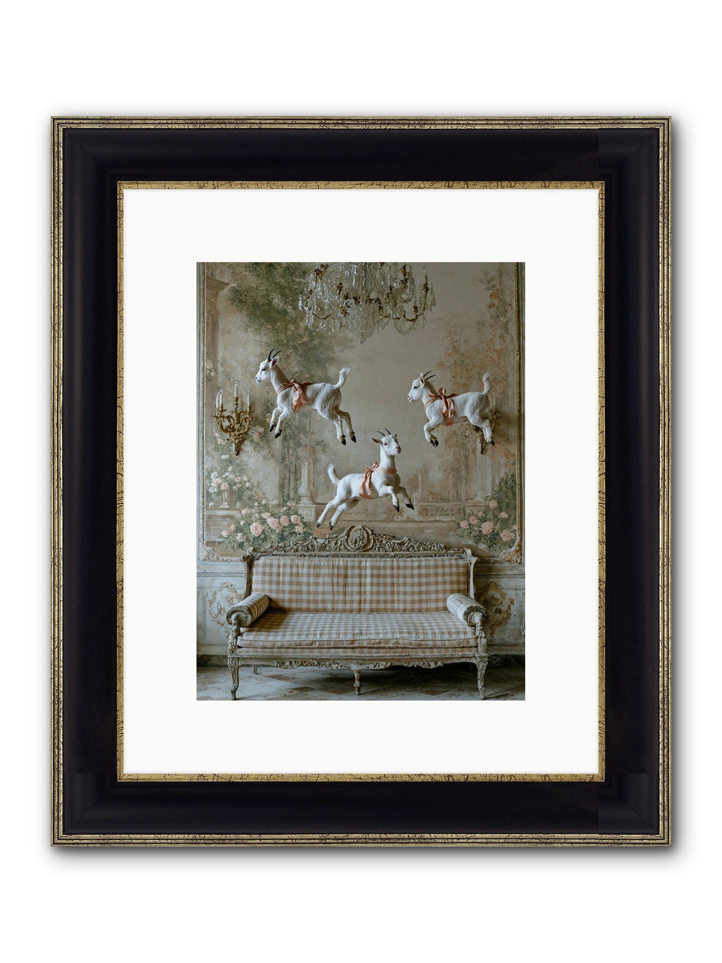 Dance Of Wild Hearts Framed Print - Black & Gold 9x12