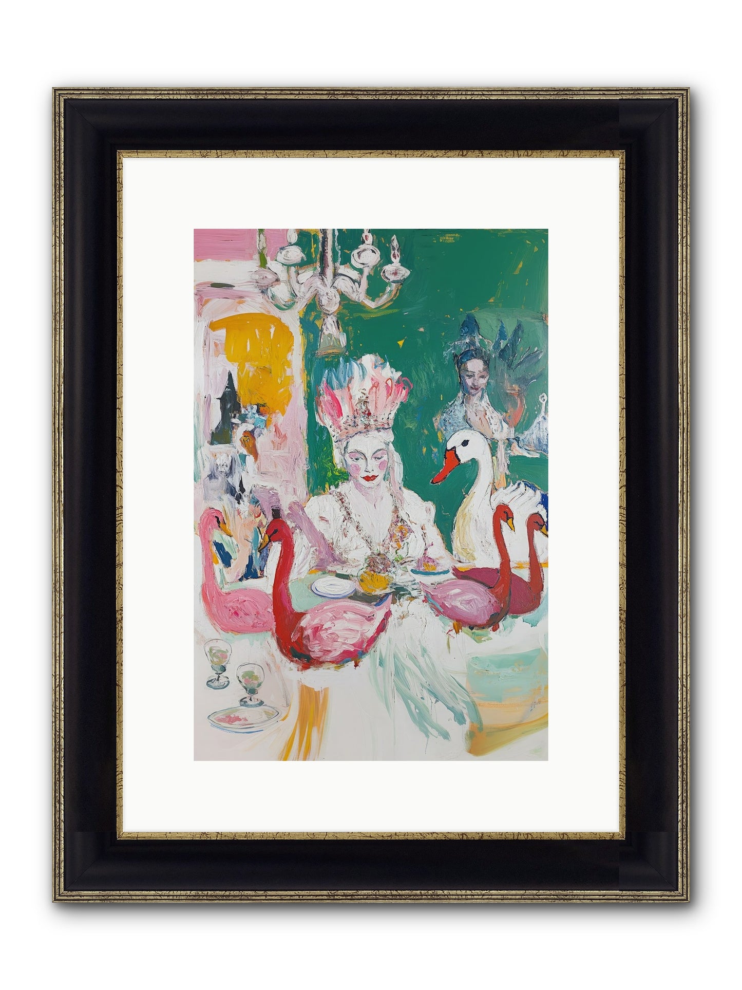 Dance Of Wild Wings Framed Print - Black & Gold 10x15