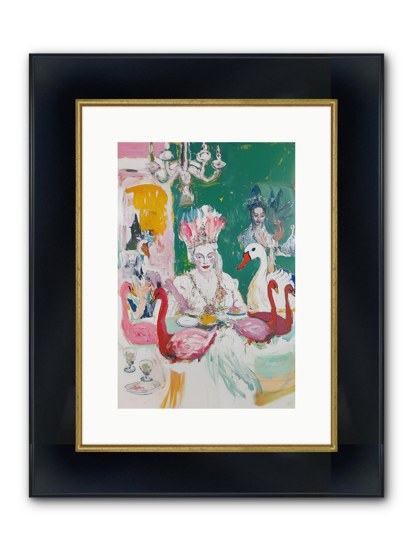 Dance Of Wild Wings Framed Print - Wide Black w/Gold 10x15