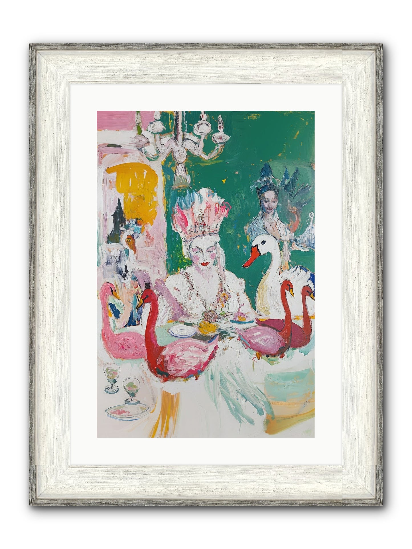 Dance Of Wild Wings Framed Print - Driftwood White 16x24