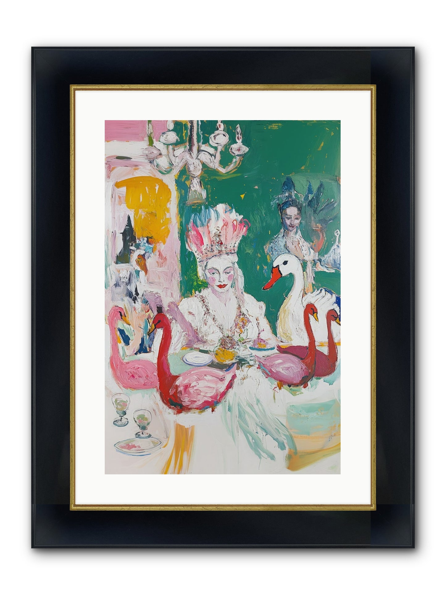 Dance Of Wild Wings Framed Print - Wide Black w/Gold 16x24