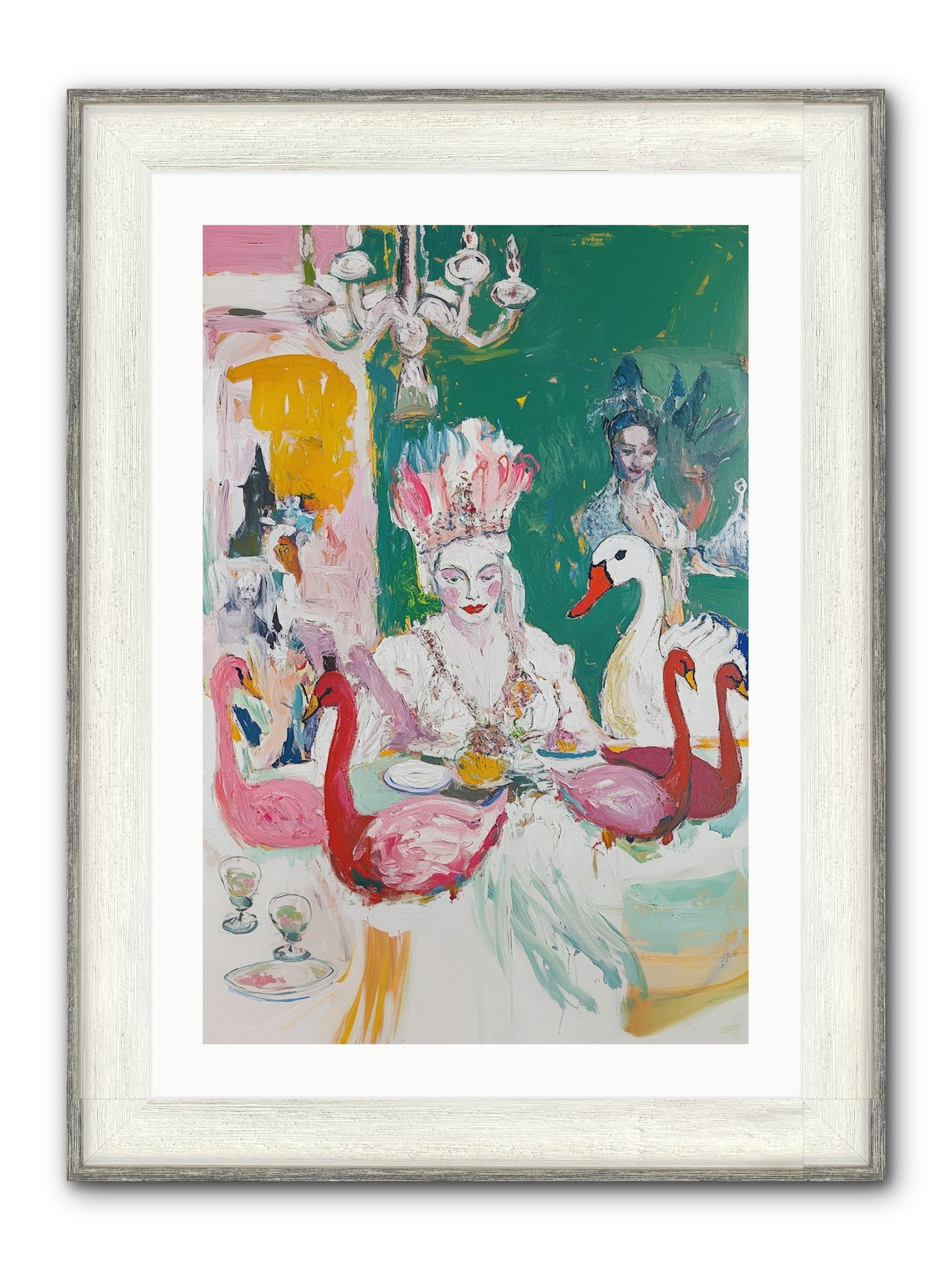 Dance Of Wild Wings Framed Print - Driftwood White 20x30