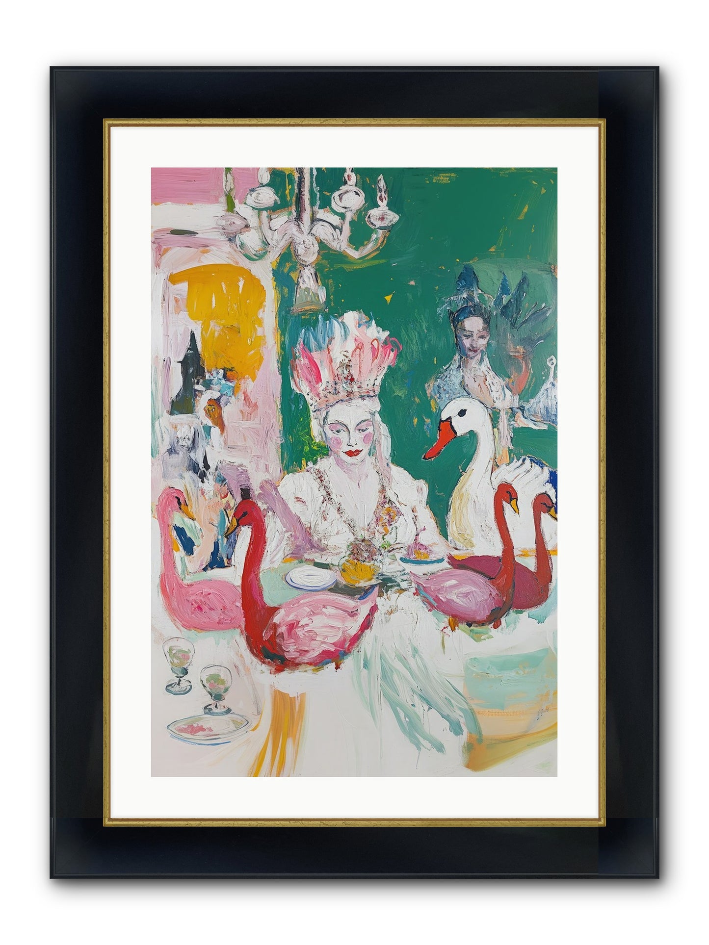 Dance Of Wild Wings Framed Print - Wide Black w/Gold 20x30