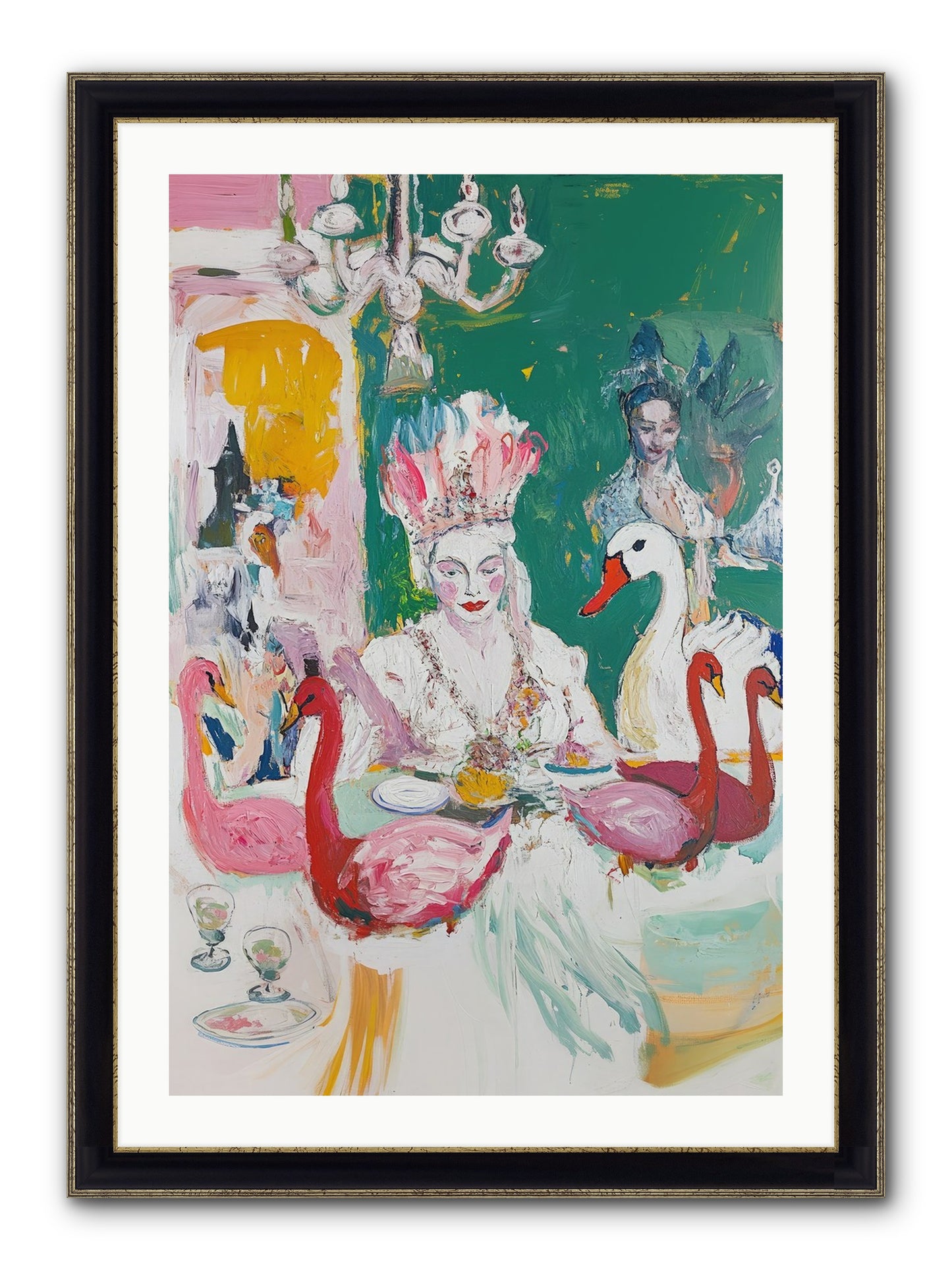Dance Of Wild Wings Framed Print - Black & Gold 24x36