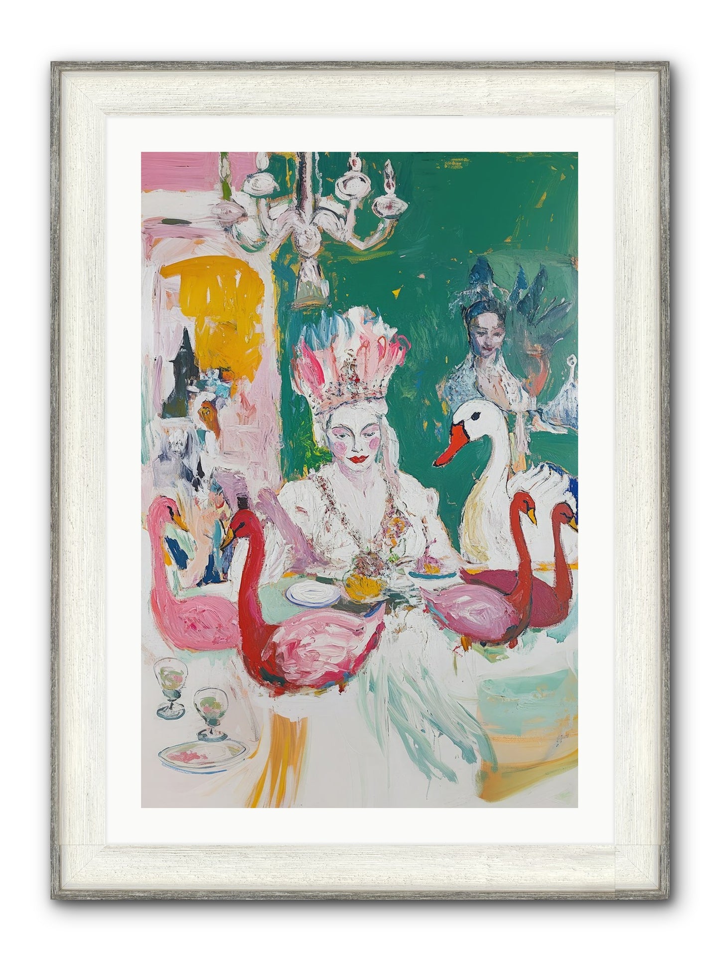 Dance Of Wild Wings Framed Print - Driftwood White 24x36