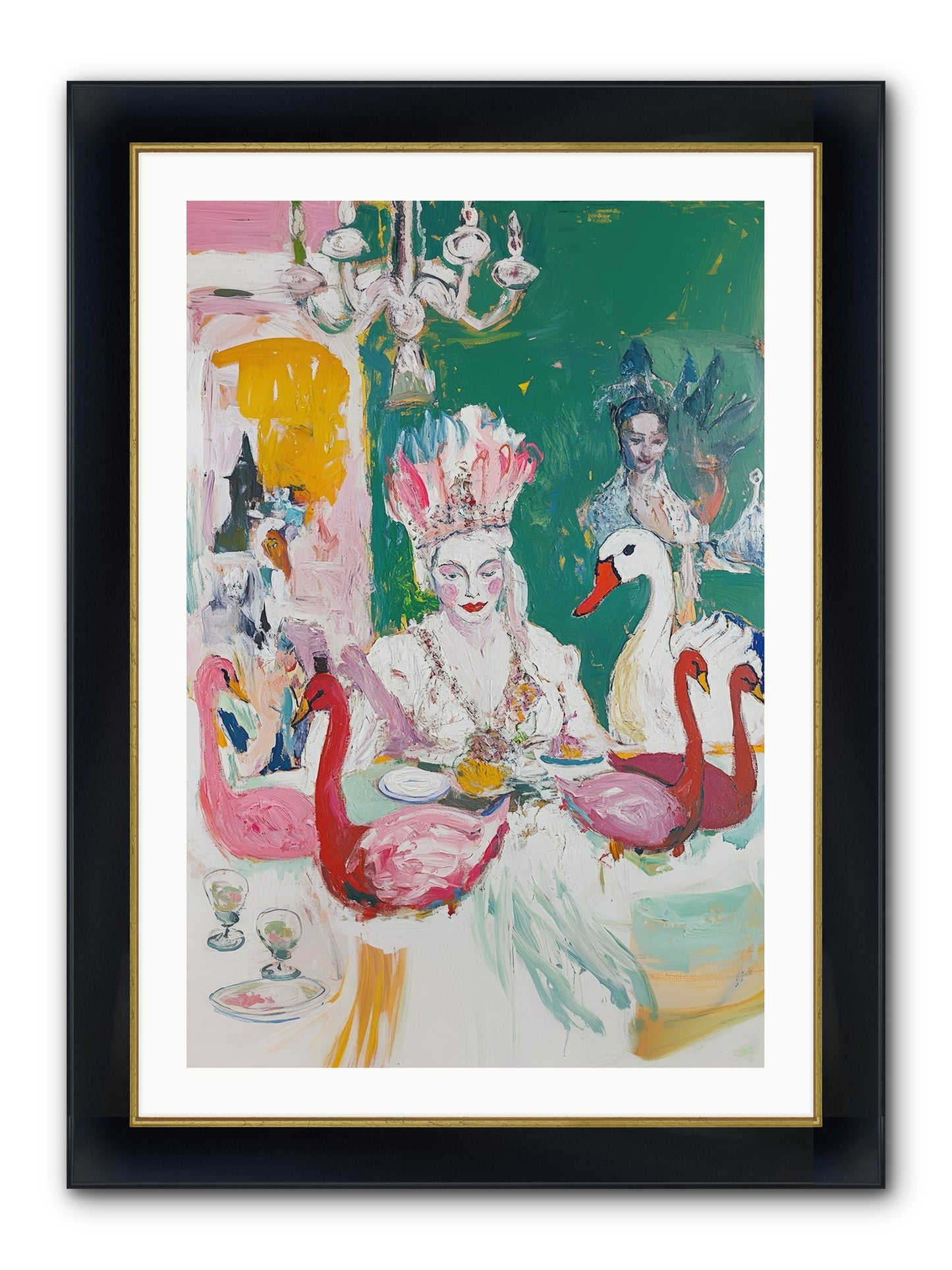 Dance Of Wild Wings Framed Print - Wide Black w/Gold 24x36