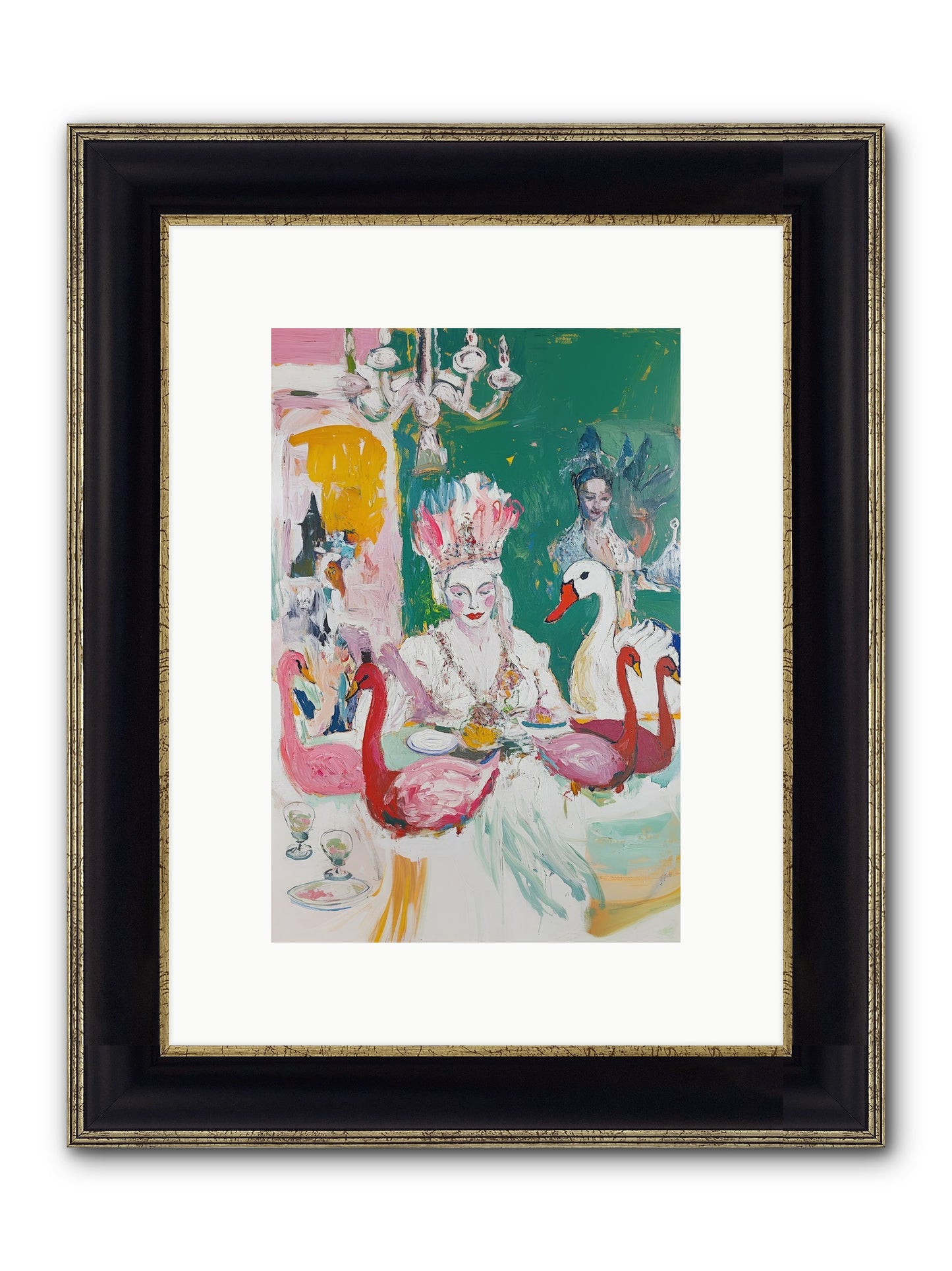 Dance Of Wild Wings Framed Print - Black & Gold 8x12