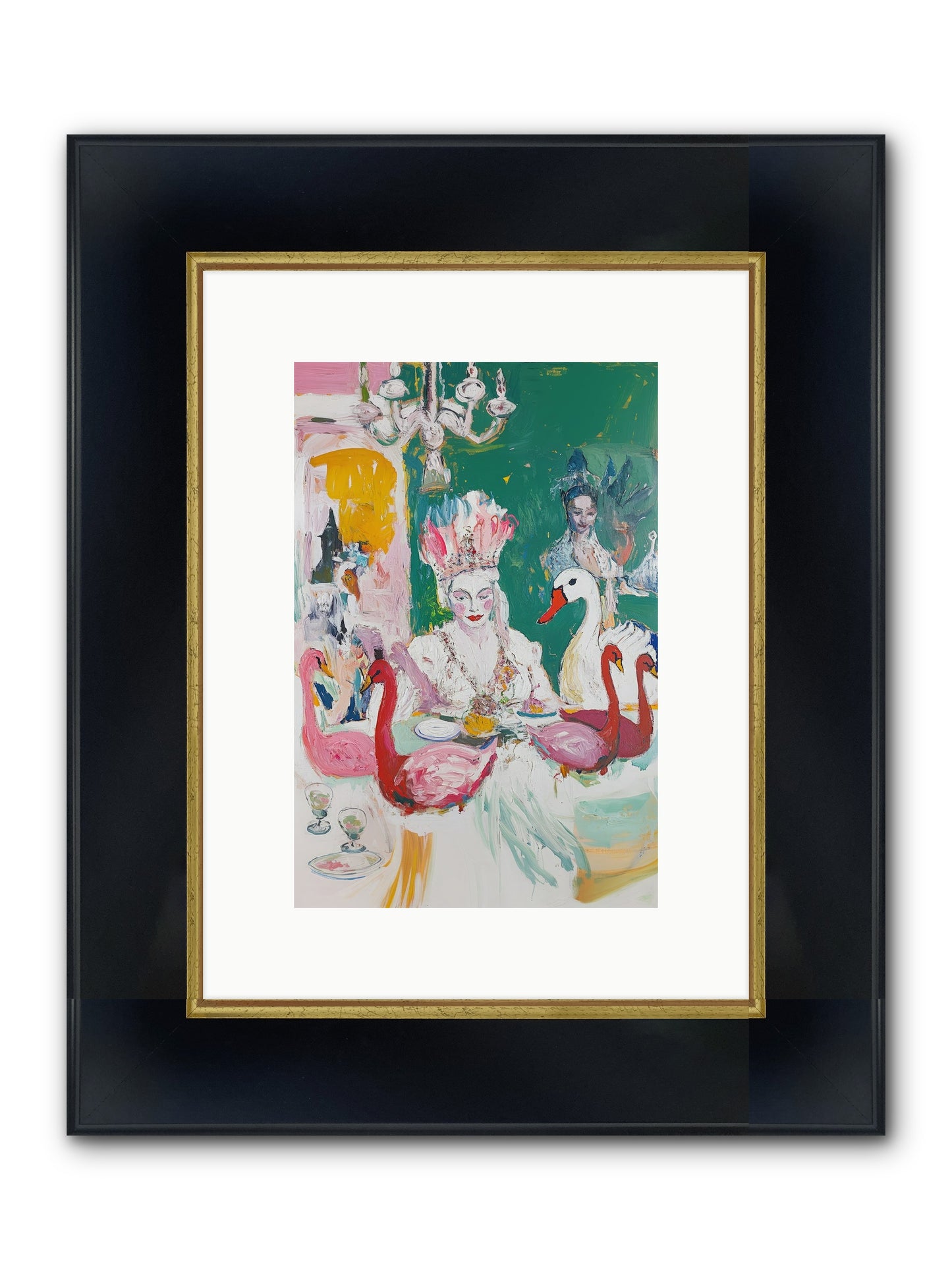 Dance Of Wild Wings Framed Print - Wide Black w/Gold 8x12
