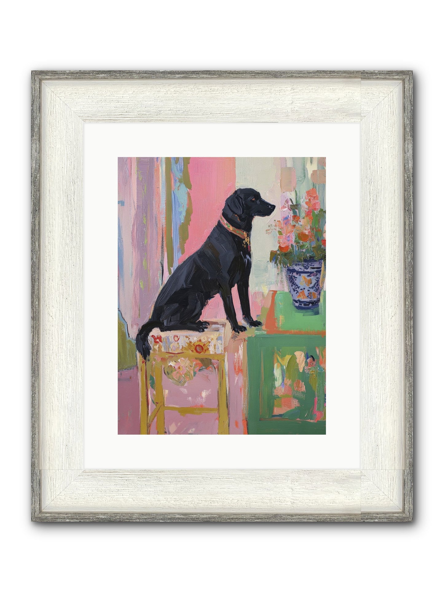 Dancing Bear Framed Print - Driftwood White 12x16