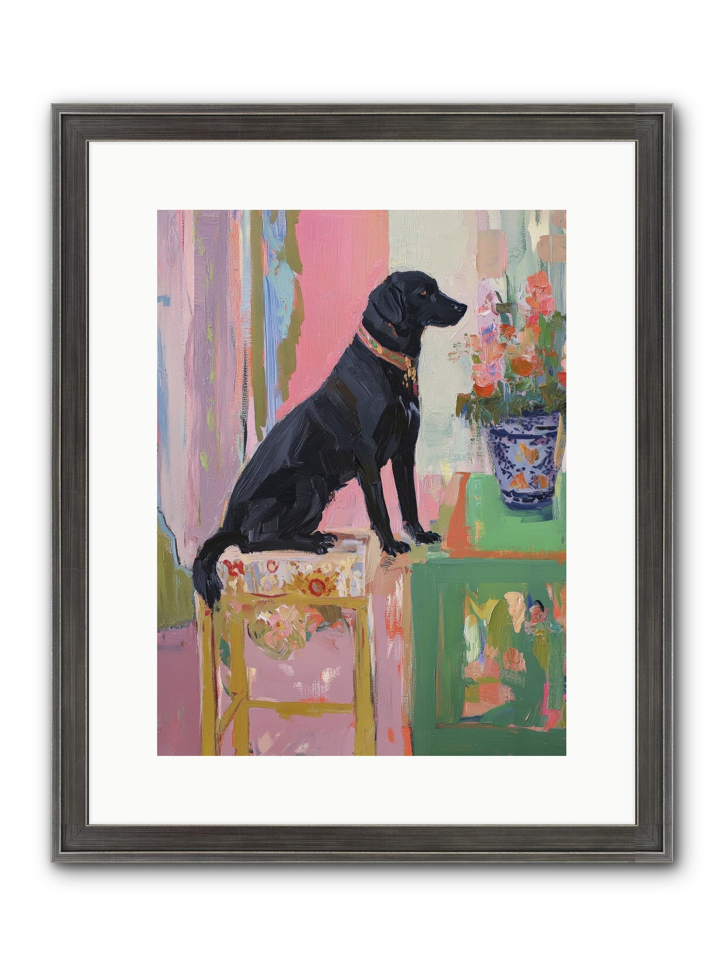 Dancing Bear Framed Print - Slimwoods Black/Silver 12x16