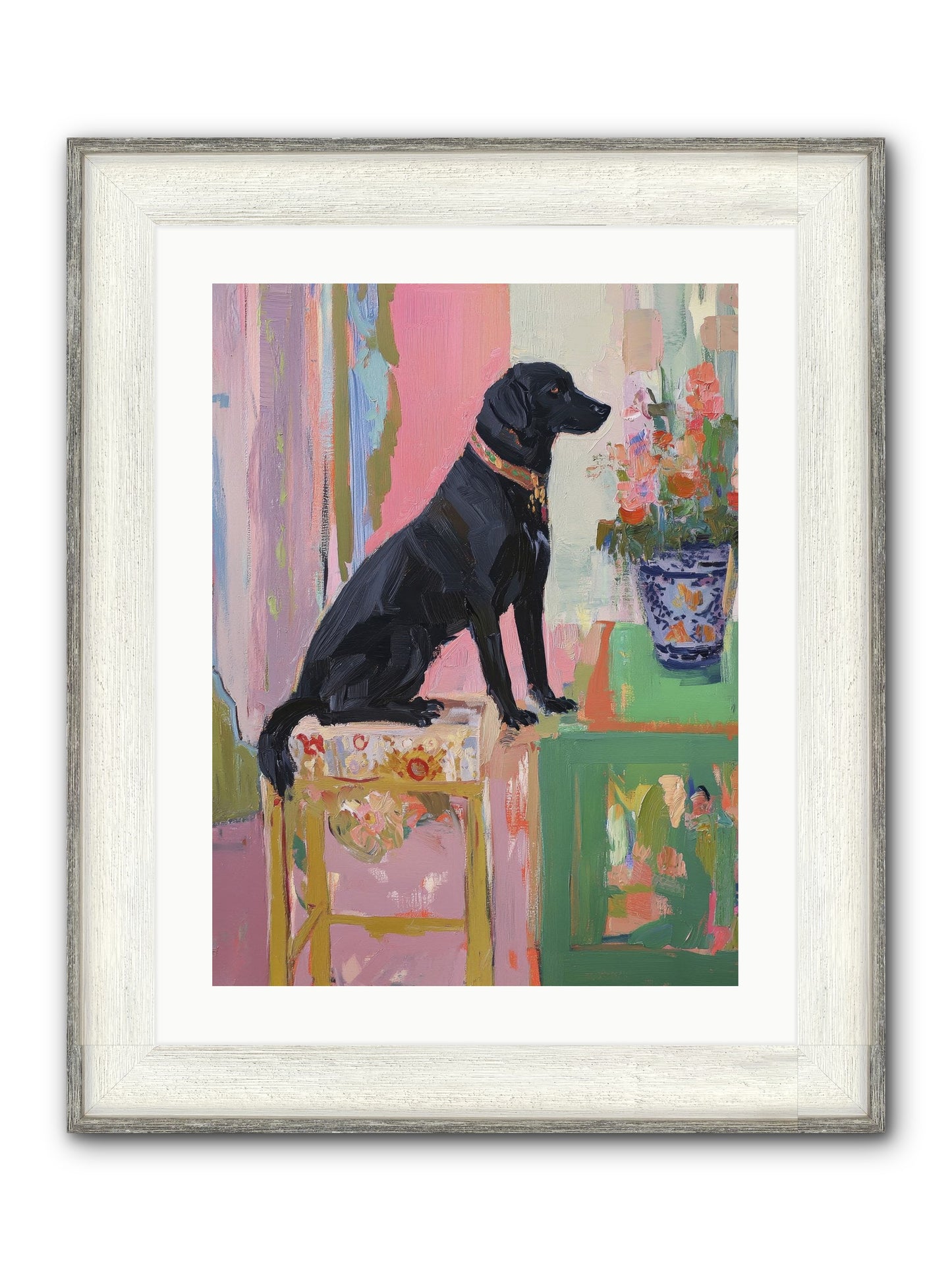 Dancing Bear Framed Print - Driftwood White 18x24