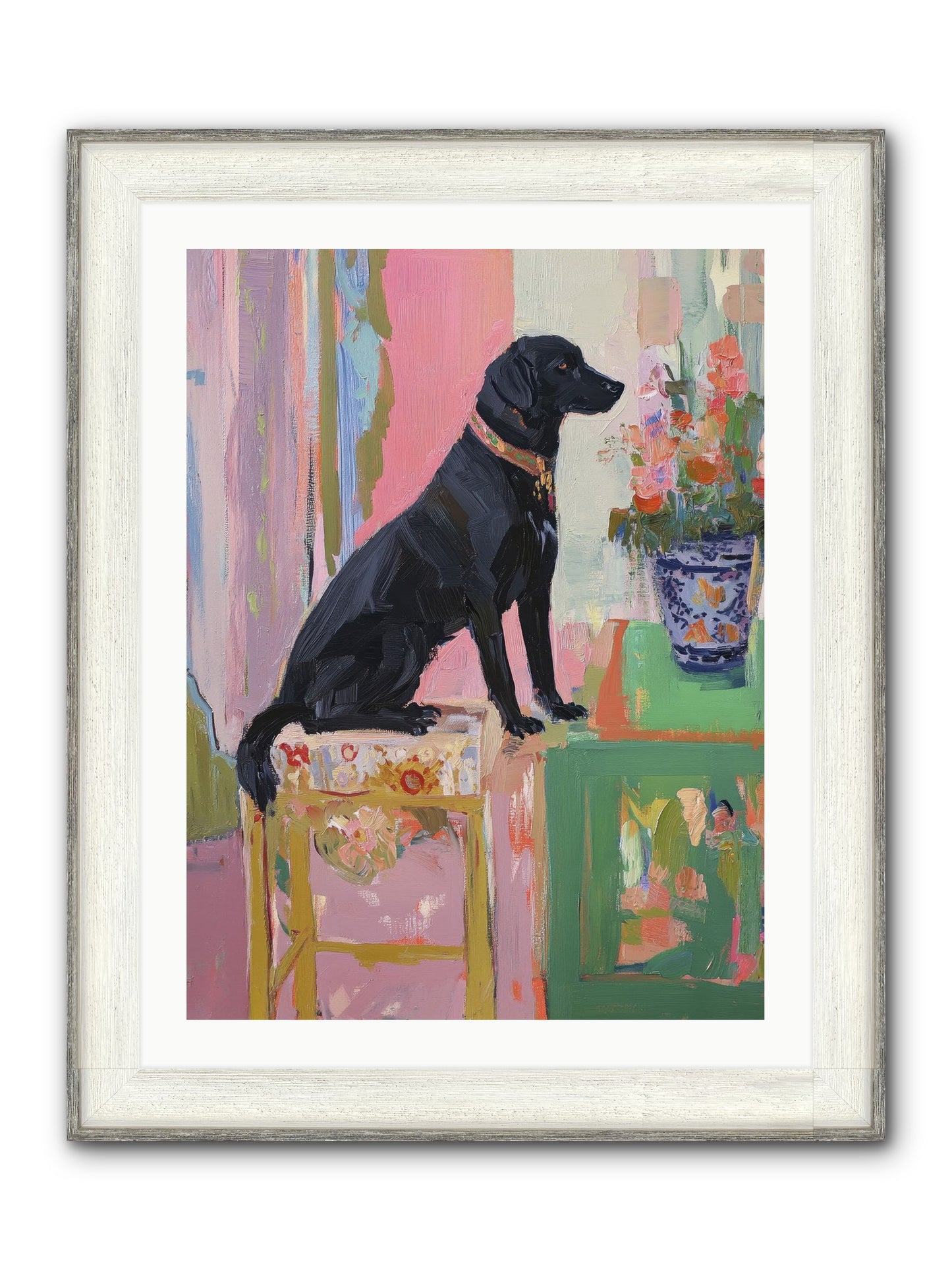 Dancing Bear Framed Print - Driftwood White 24x32