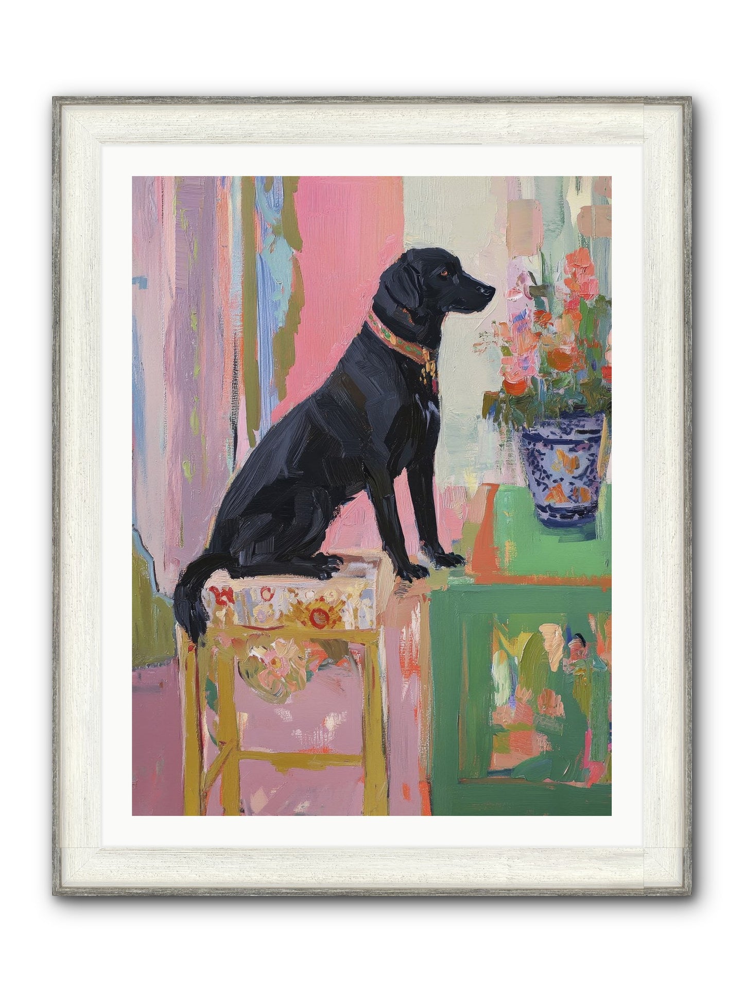 Dancing Bear Framed Print - Driftwood White 30x40